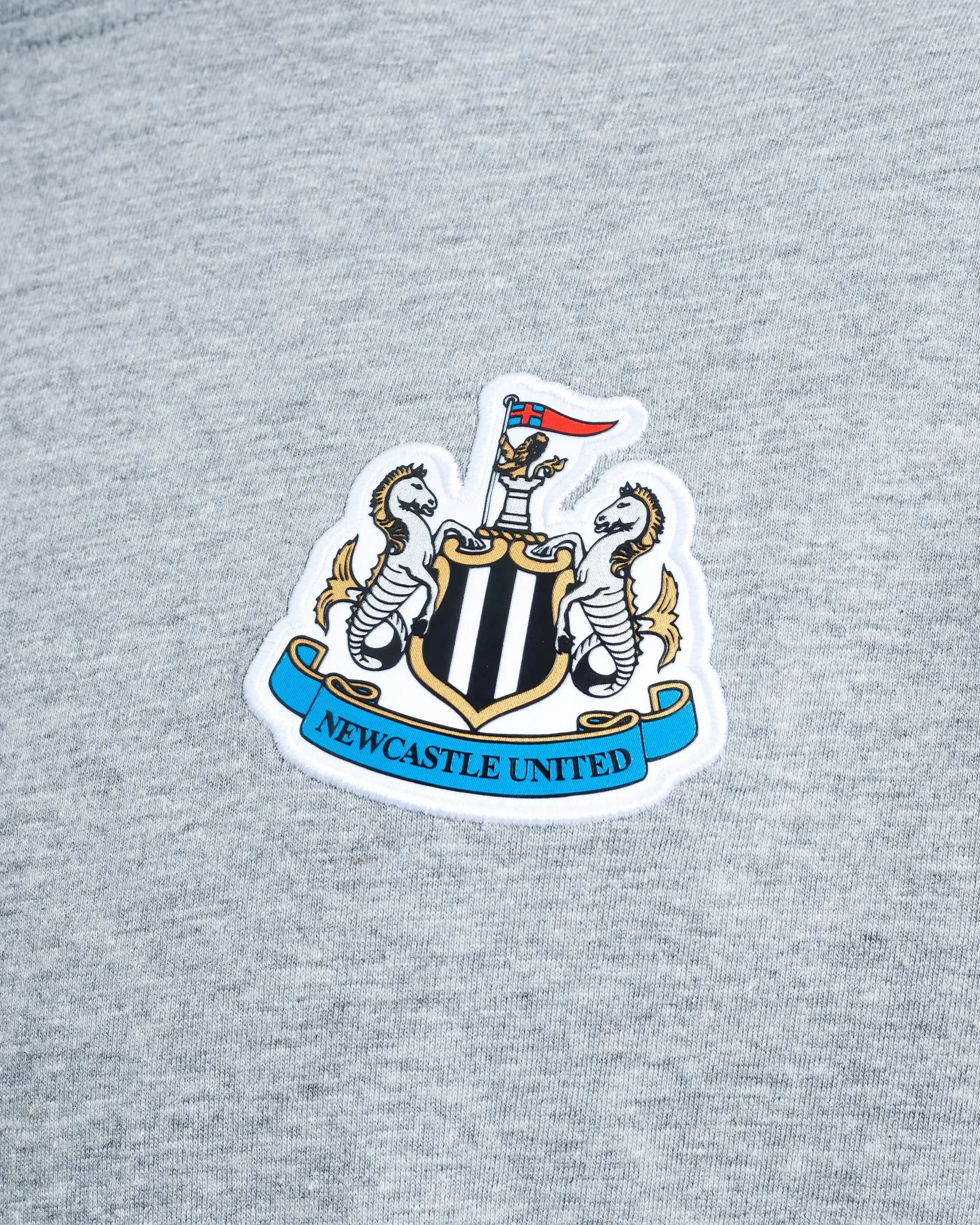 Newcastle United Men's Grey Marl Terrace Crest T-Shirt Non Fading Material