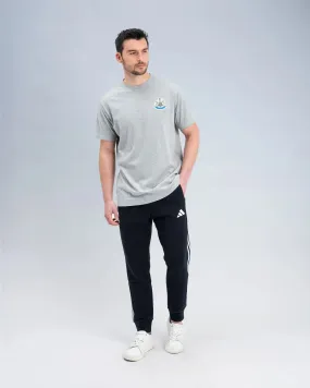 Newcastle United Men's Grey Marl Terrace Crest T-Shirt Wrinkle-Free