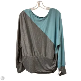 Athletic Top Long Sleeve Crewneck By Tahari By Arthur Levine In Blue & Grey, Size: 1x MultipanelLayout Casual Long Sleeve