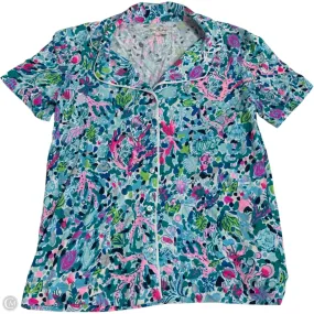 LayeredSleeveConstruction Top Short Sleeve Designer By Lilly Pulitzer In Blue, Size: S