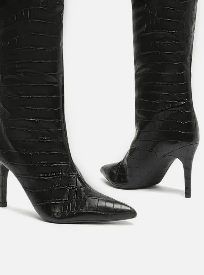 Miranda  Stiletto Black Boot Responsive Midsole All-Purpose Footwear