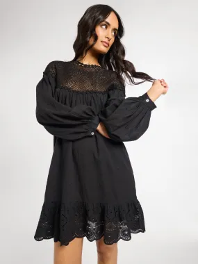 Mirella Crochet Dress in Black Street Mood Elegant holiday wear