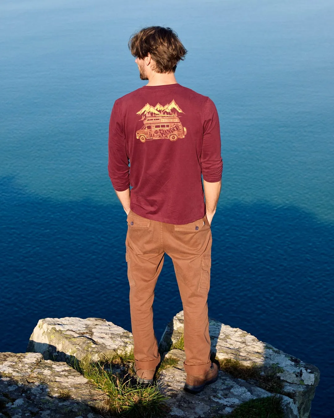 Lost Van - Mens Long Sleeve T-Shirt - Dark Purple Cozy and Comfortable