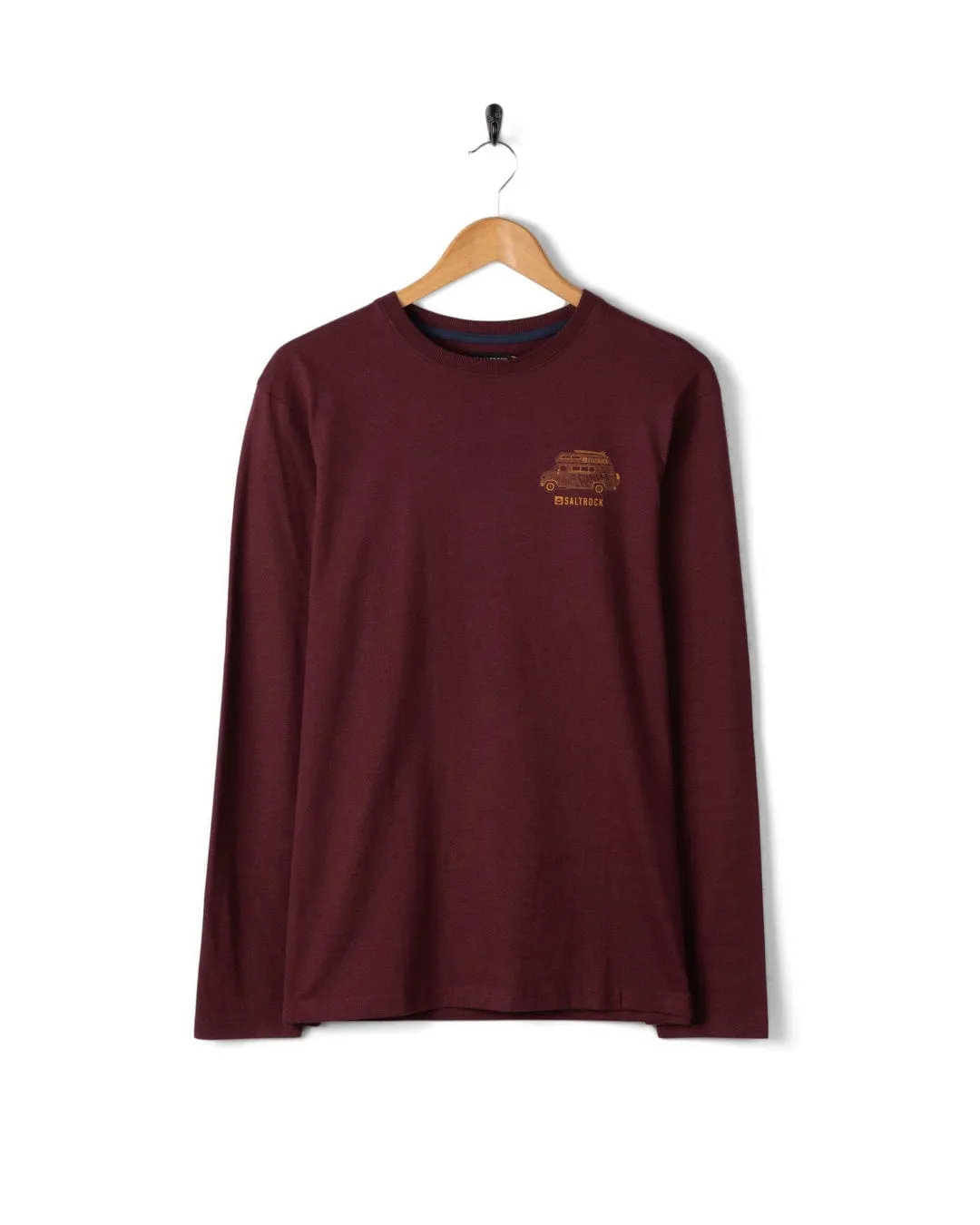 Wrinkle Free Fabric Lost Van - Mens Long Sleeve T-Shirt - Dark Purple