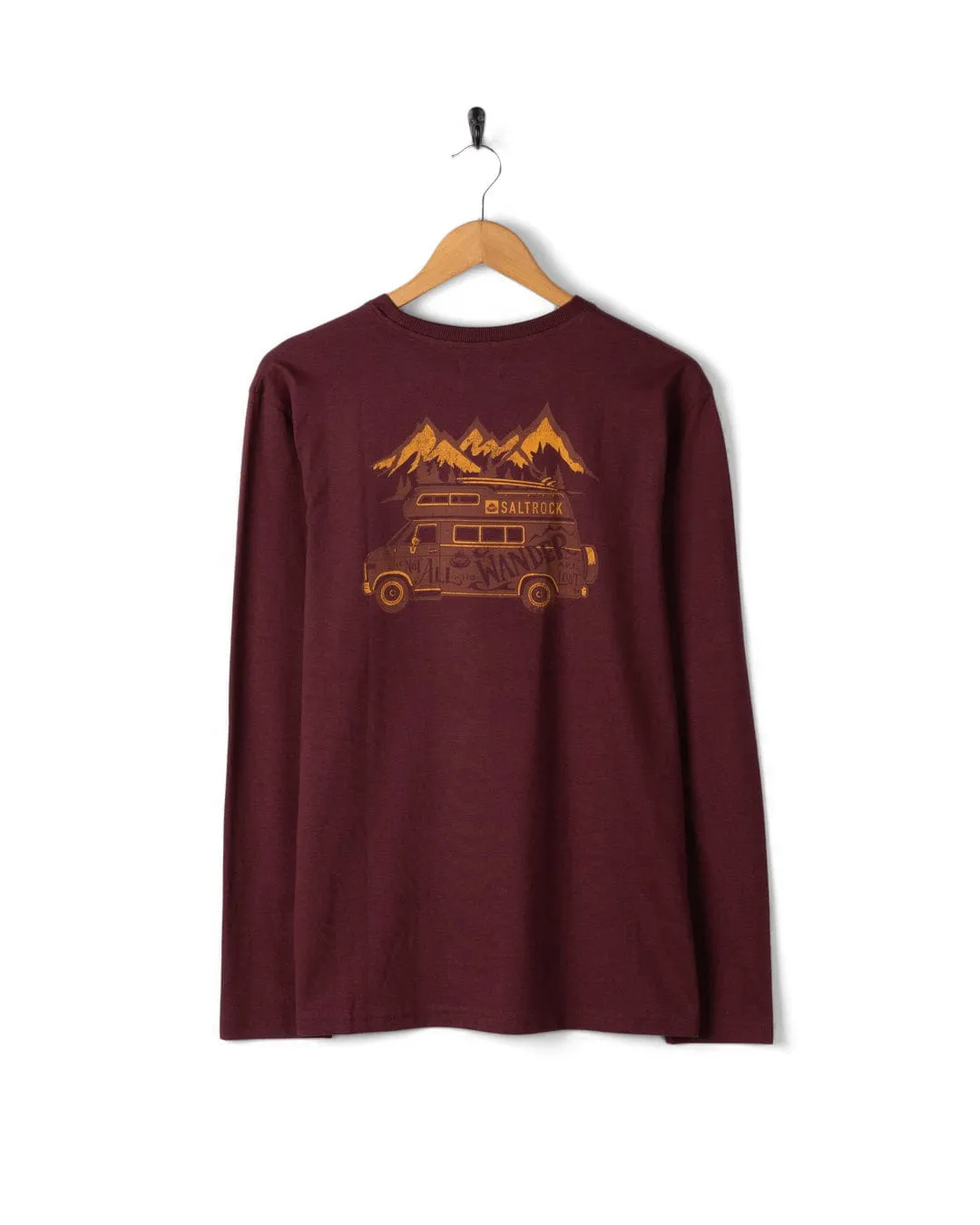 Weekend Comfort Ethically Sourced Cotton Lost Van - Mens Long Sleeve T-Shirt - Dark Purple