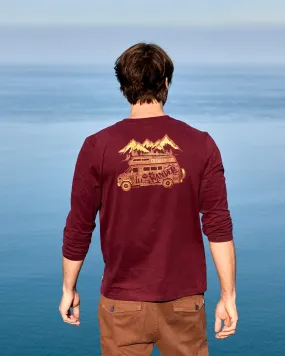 Lost Van - Mens Long Sleeve T-Shirt - Dark Purple LayeredHemDetails Eco friendly materials