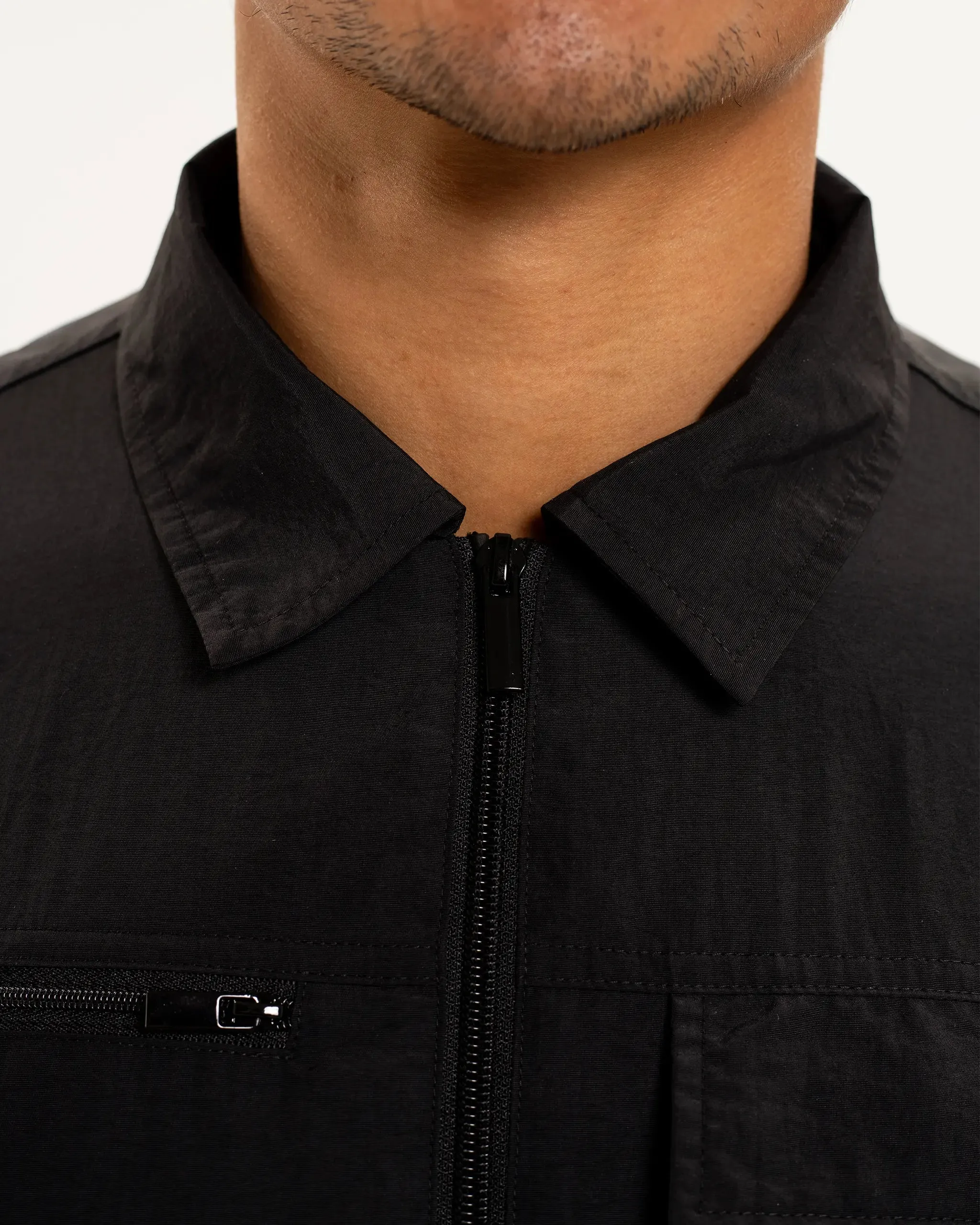 Newcastle United Men's Black Nylon Overshirt Stormproof Zipper
