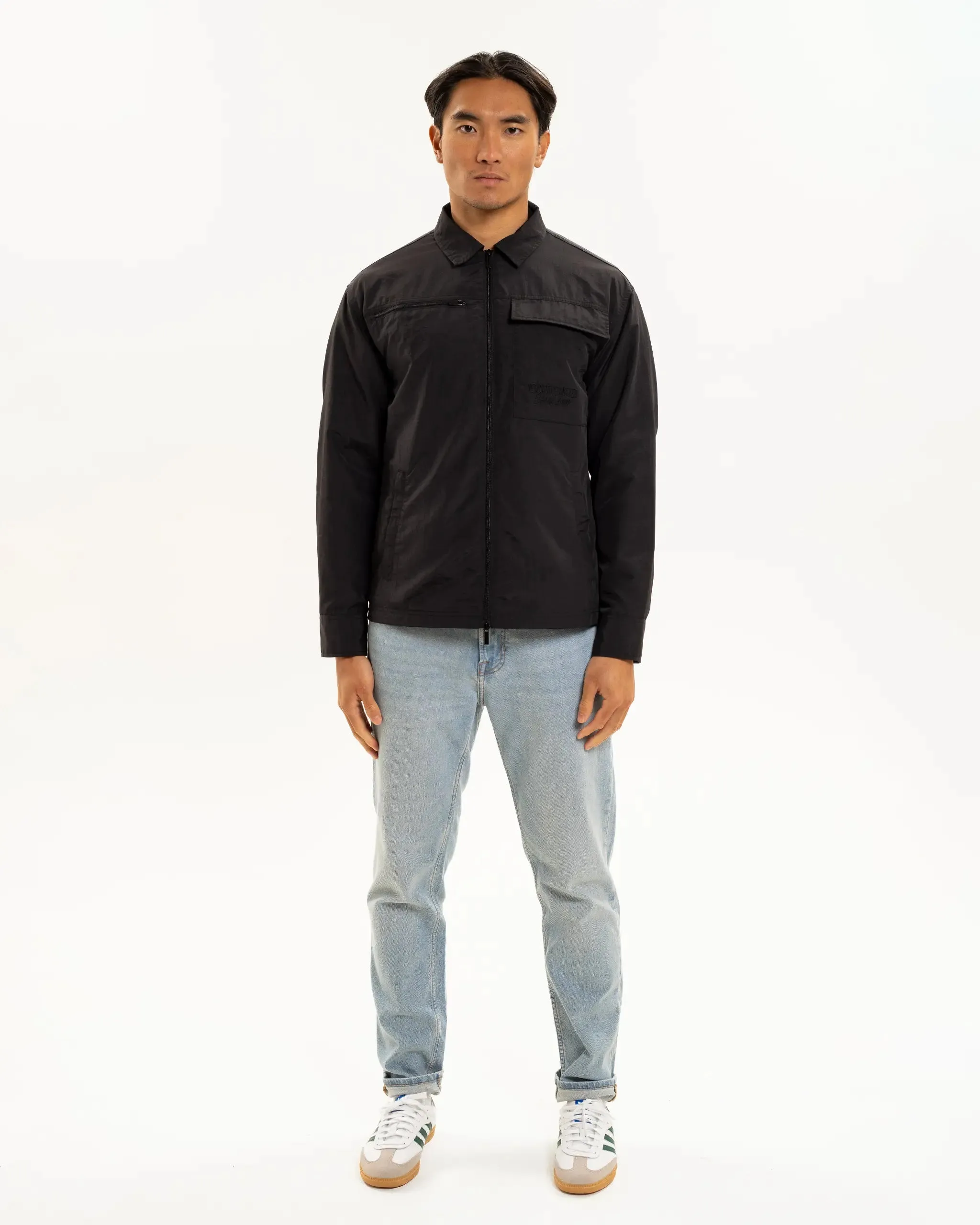 Adjustable Cuffs Newcastle United Men's Black Nylon Overshirt