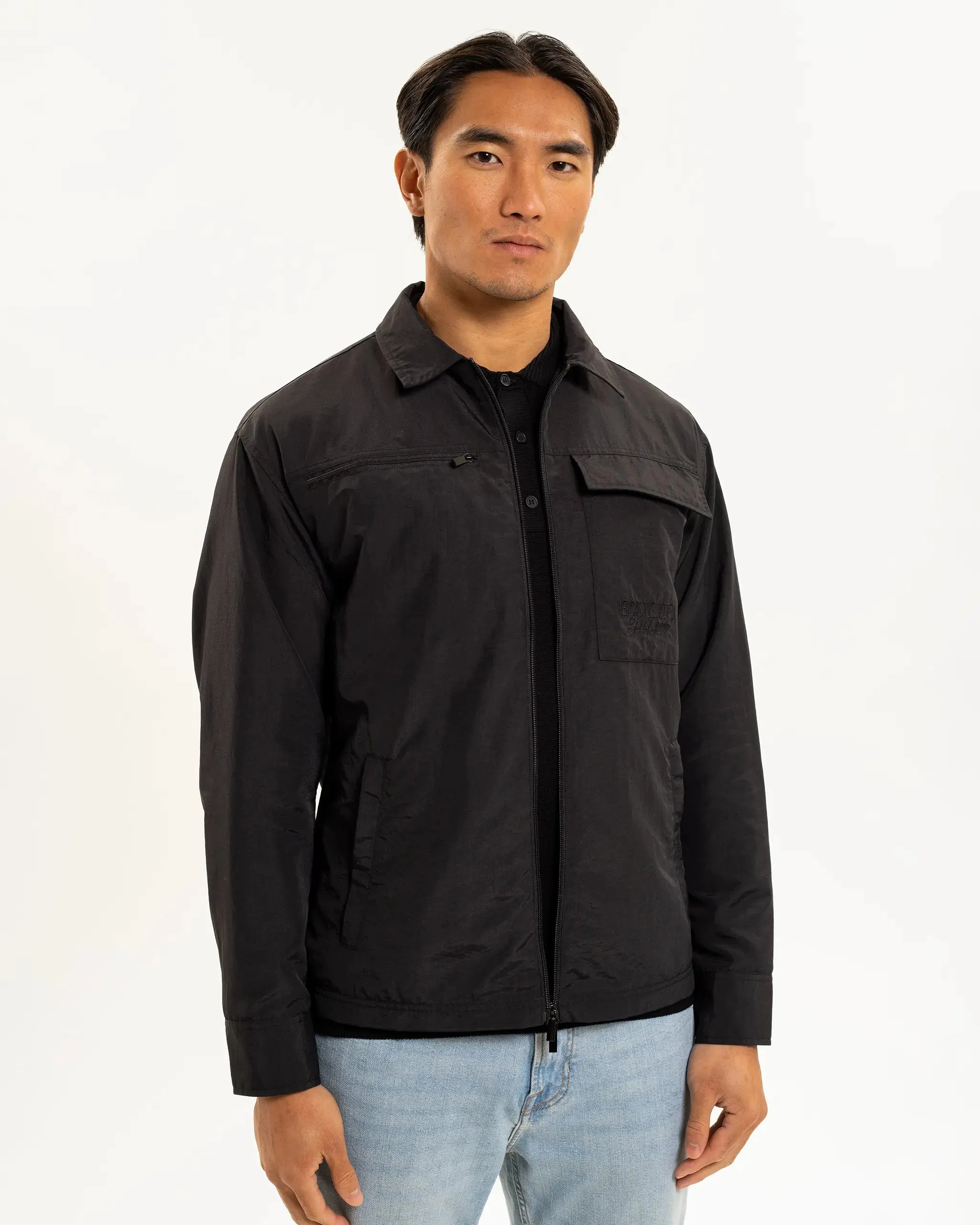 Newcastle United Men's Black Nylon Overshirt Daily Commute
