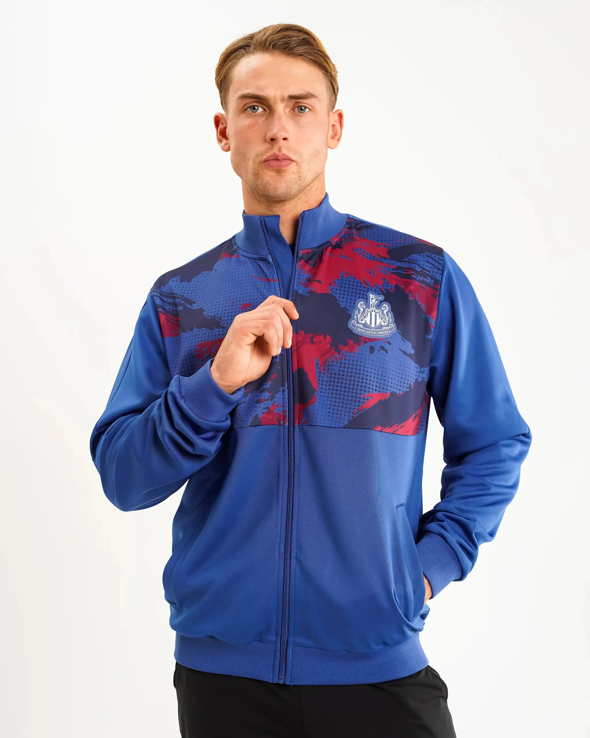 Newcastle United Men's Navy Camo Poly Track Top Comfortable Choice