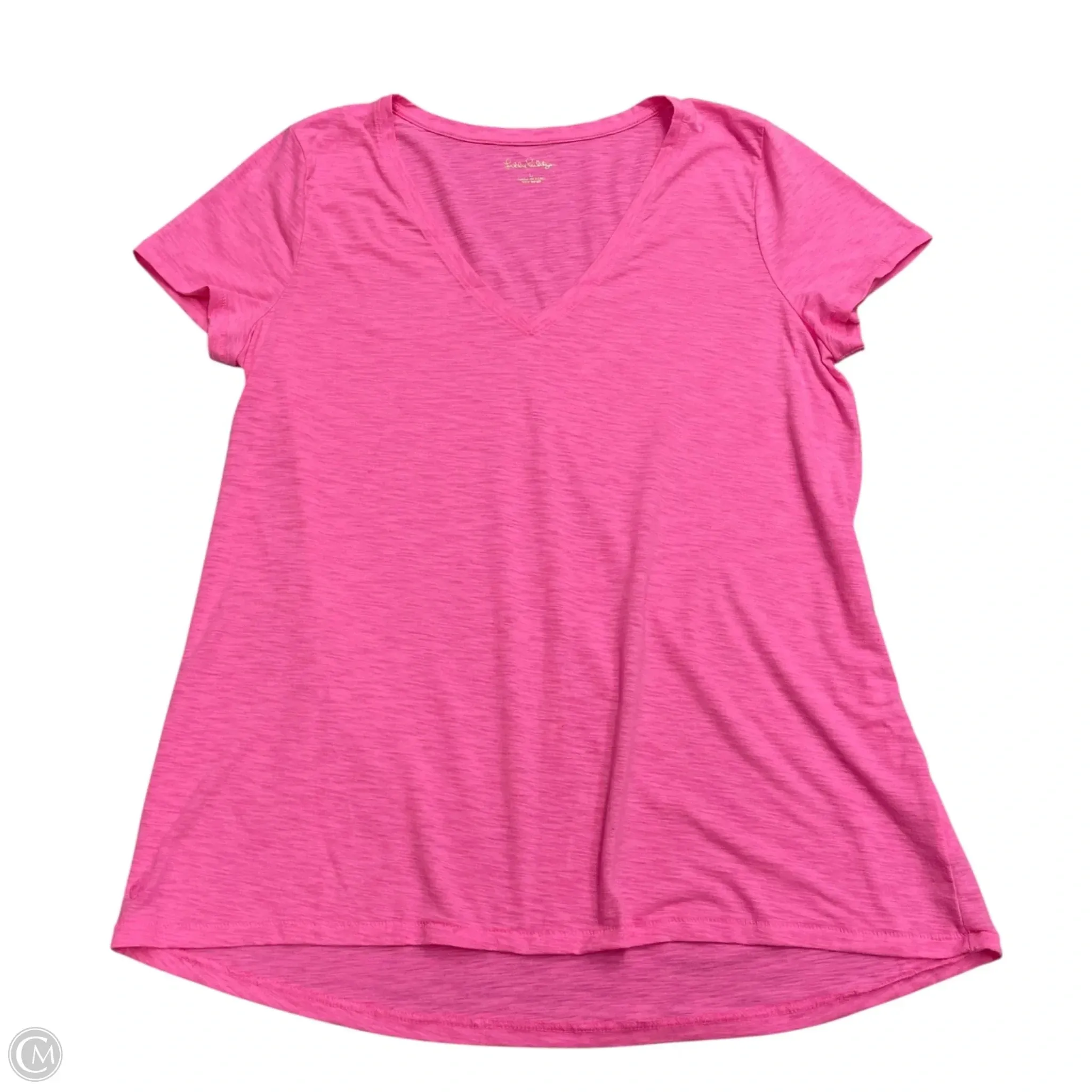 Elderly Comfort Top Short Sleeve Designer By Lilly Pulitzer In Pink, Size: L