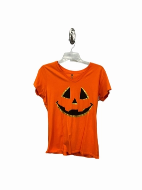 LowImpact Manufacturing DoubleLayeredCollar Top Short Sleeve By Clothes Mentor In Orange, Size: M