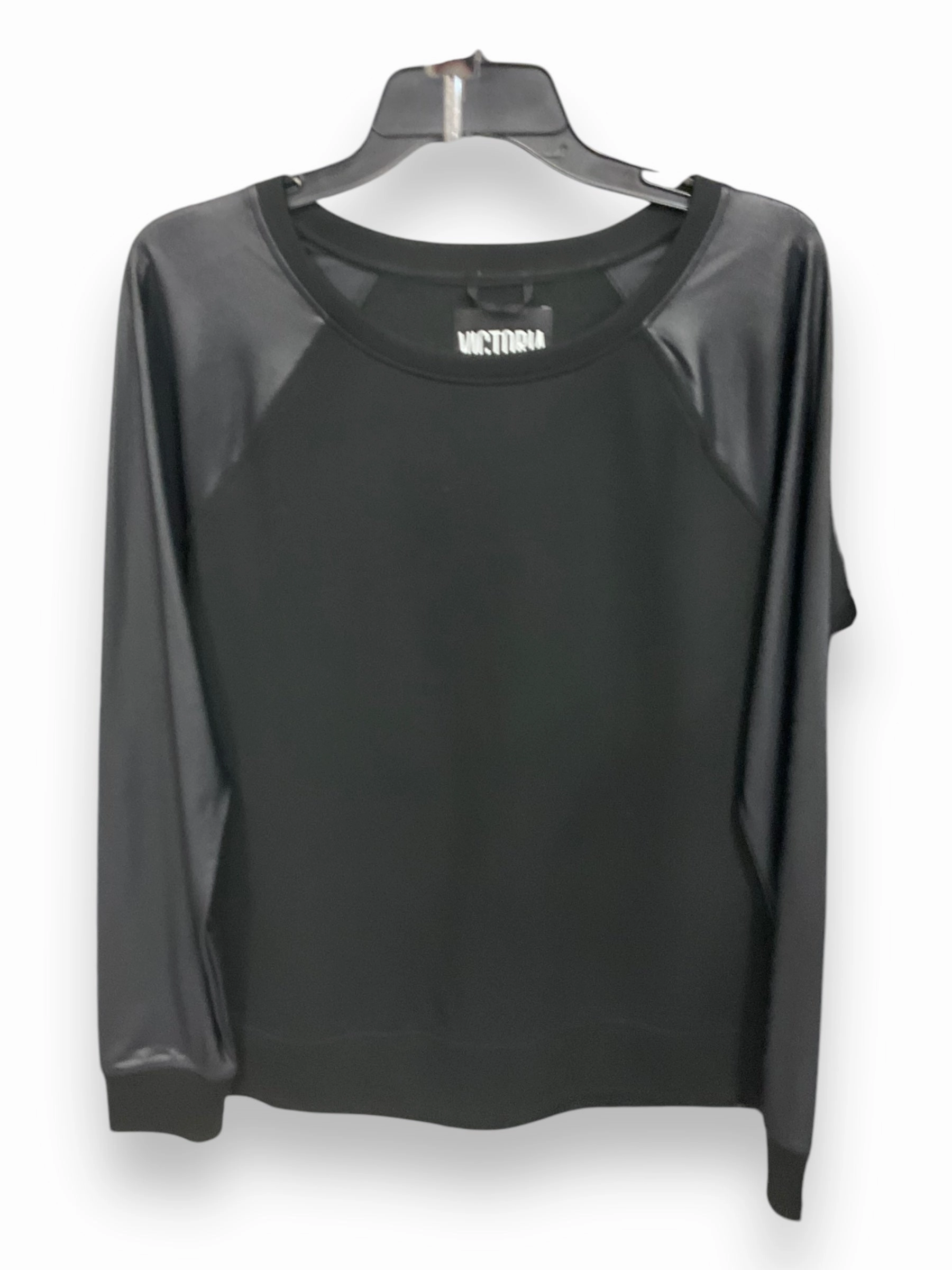 Athletic Top Long Sleeve Crewneck By Victorias Secret In Black, Size: M Non Iron Fabric