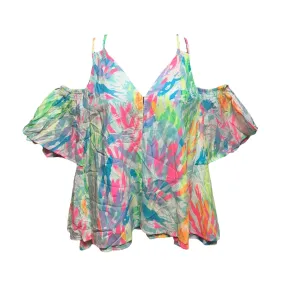 Bellamie Top Designer By Lilly Pulitzer In Sparkling Sands Multi Neon/Pastel, Size: XS Summer Style Quick Fit Design