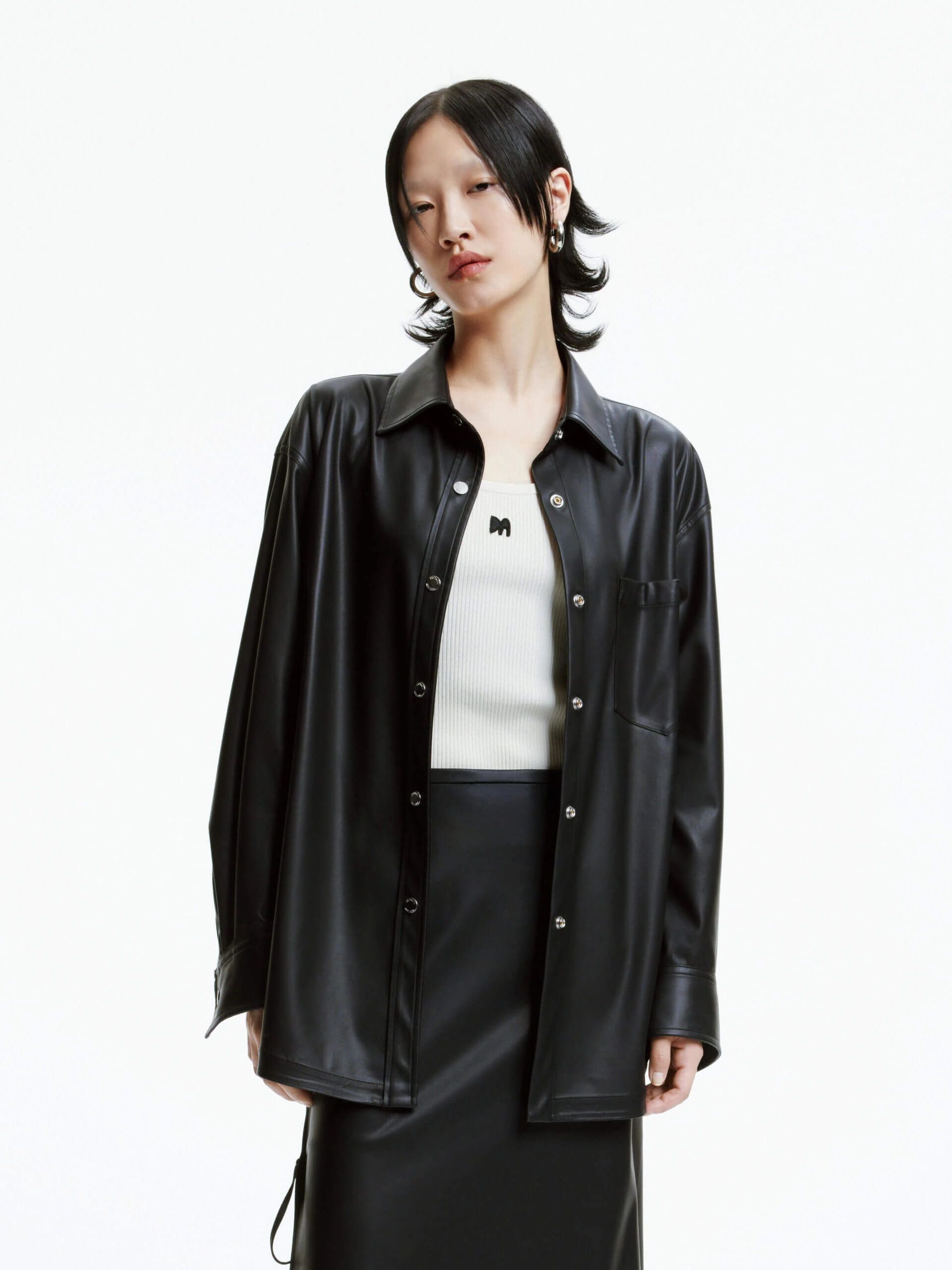 Protein Leather Classic Shirt Wrinkle Free Fabric