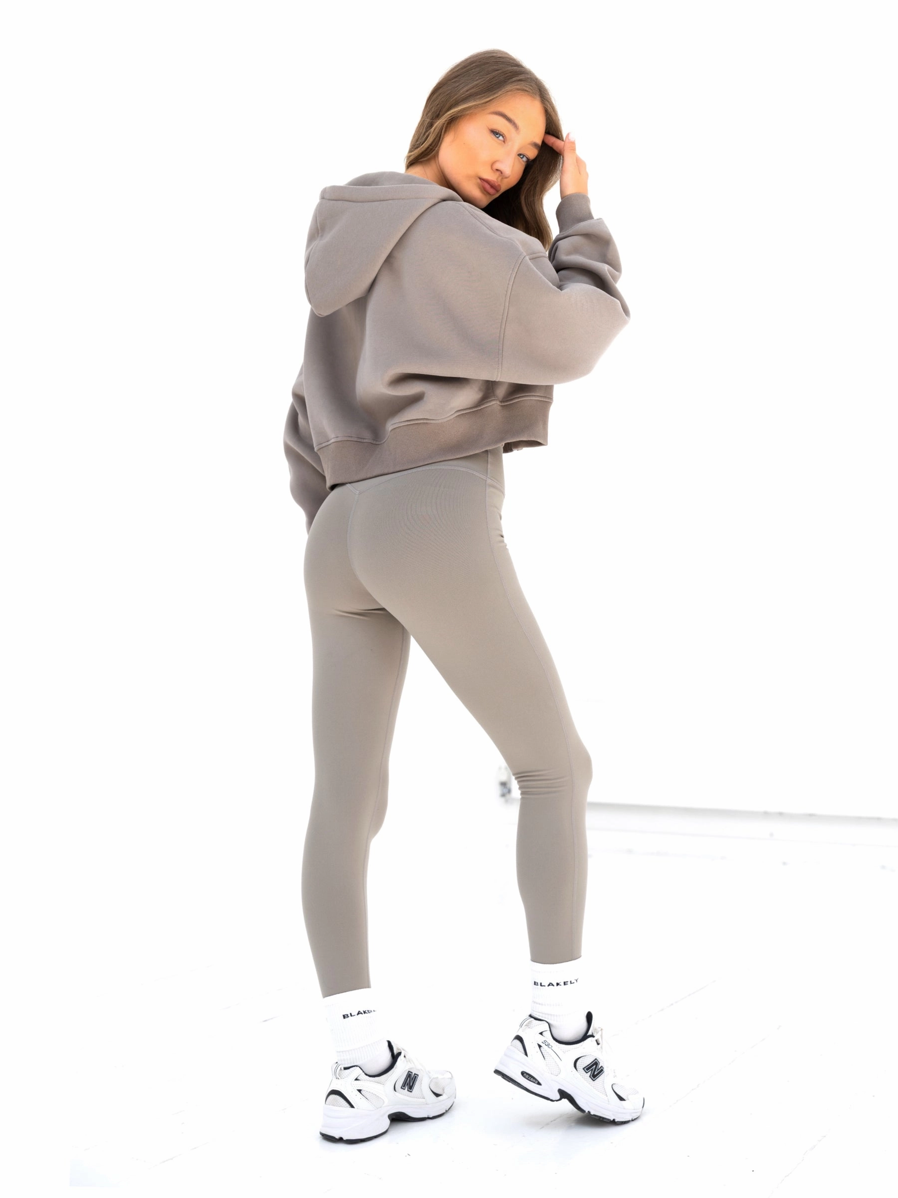 athletic style Blakely Full Zip Hoodie - Neutral Grey