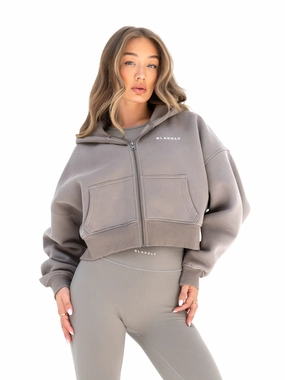 Blakely Full Zip Hoodie - Neutral Grey Nighttime Stroll