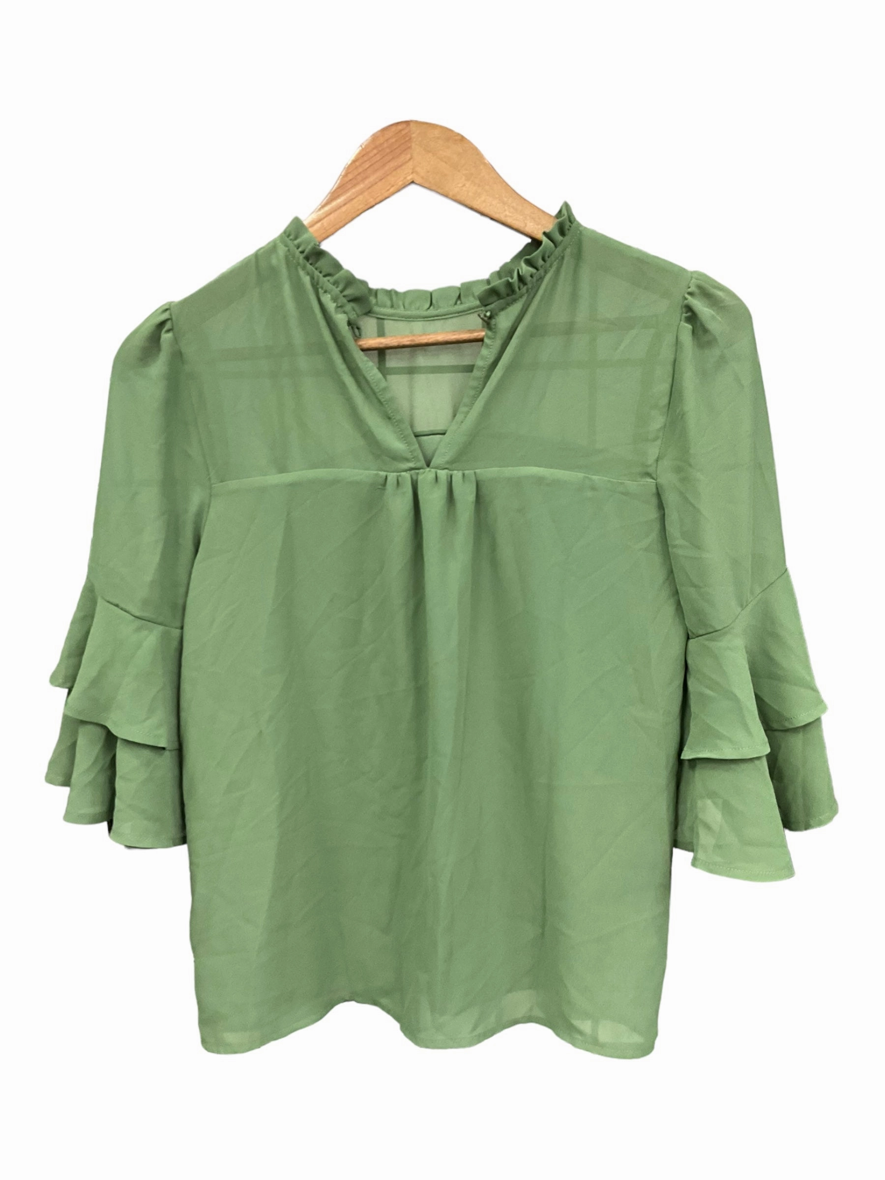 Blouse 3/4 Sleeve By Monteau  Size: S Pocket Reinforcement