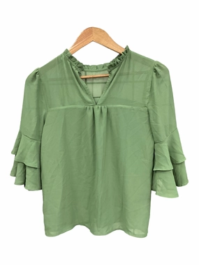 Blouse 3/4 Sleeve By Monteau  Size: S Pocket Reinforcement