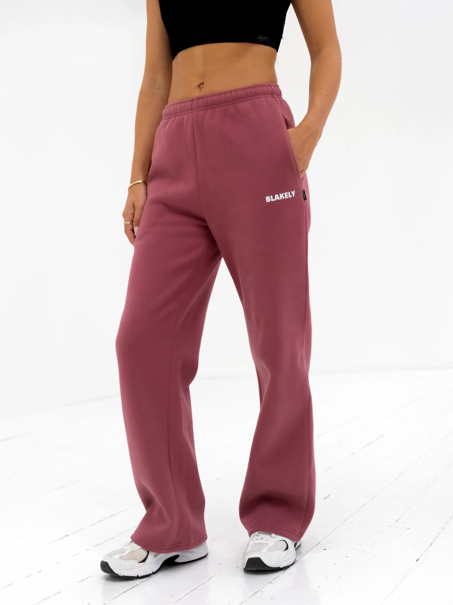 Amelie Wide Leg Sweatpants - Dark Pink Zero Waste Manufacturing Day Hike