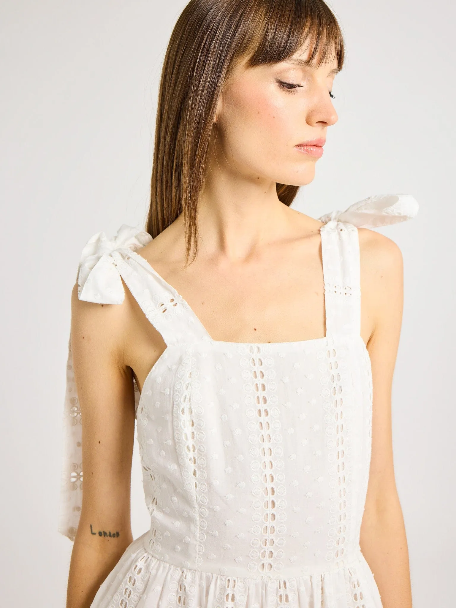 Occasion Wear Quick Look Molly Dress in White Eyelet