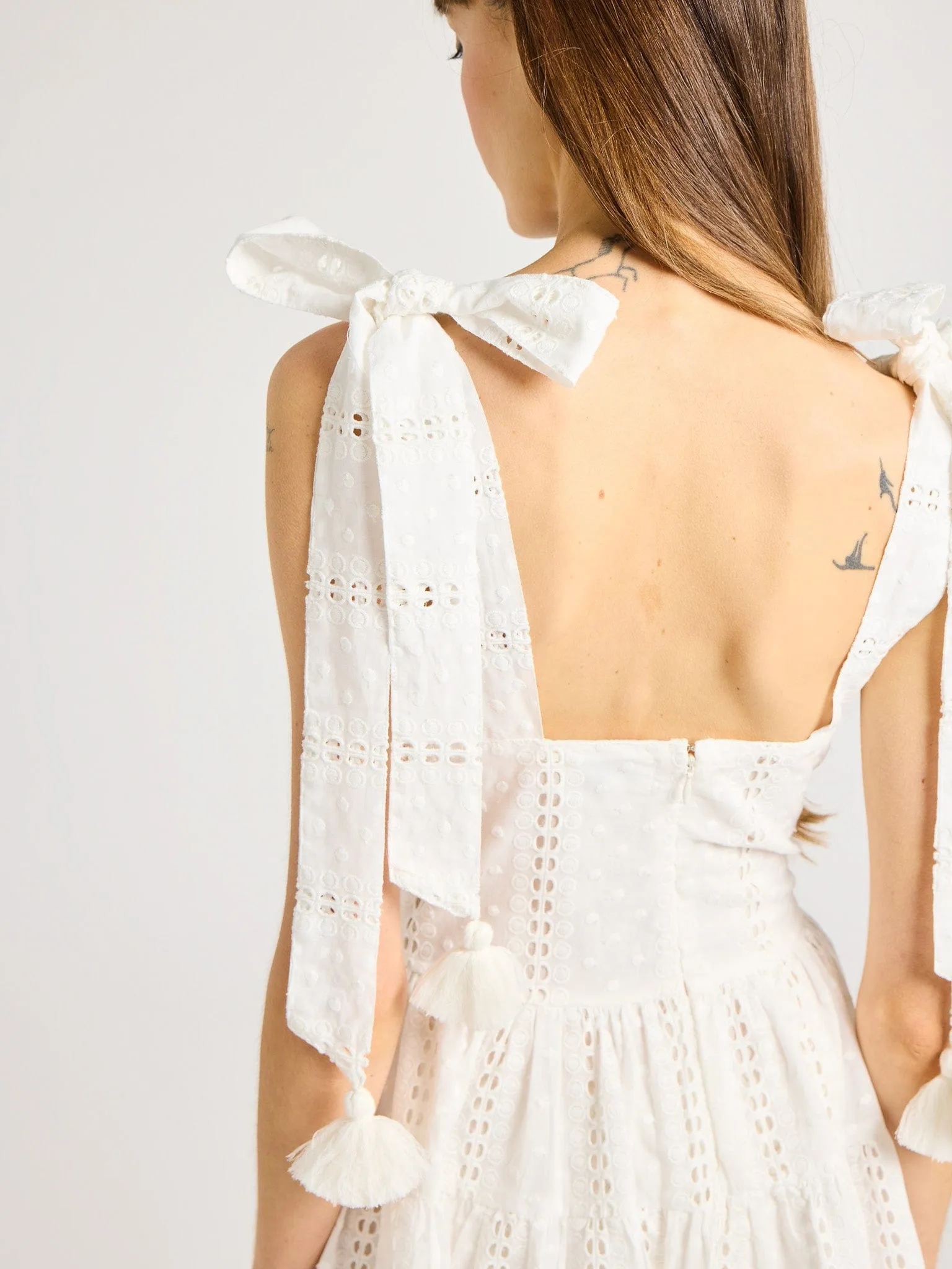Molly Dress in White Eyelet Vibrant Style