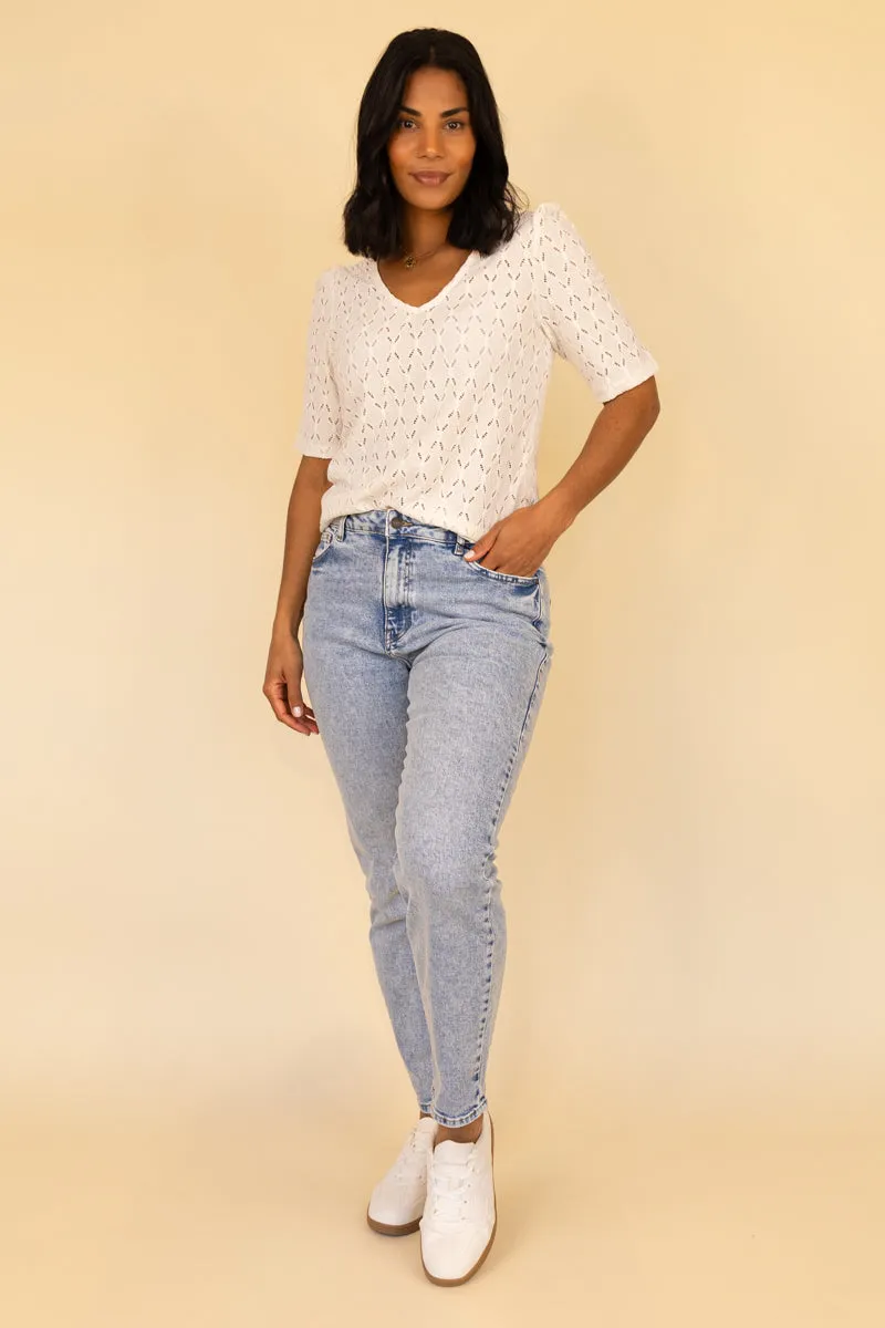 Moni Light Blue Washed High Waisted Jeans Ultra Soft Blend Chill Ready
