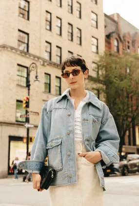 Soft Interior Brushing Moxie Denim Jacket - Light Indigo