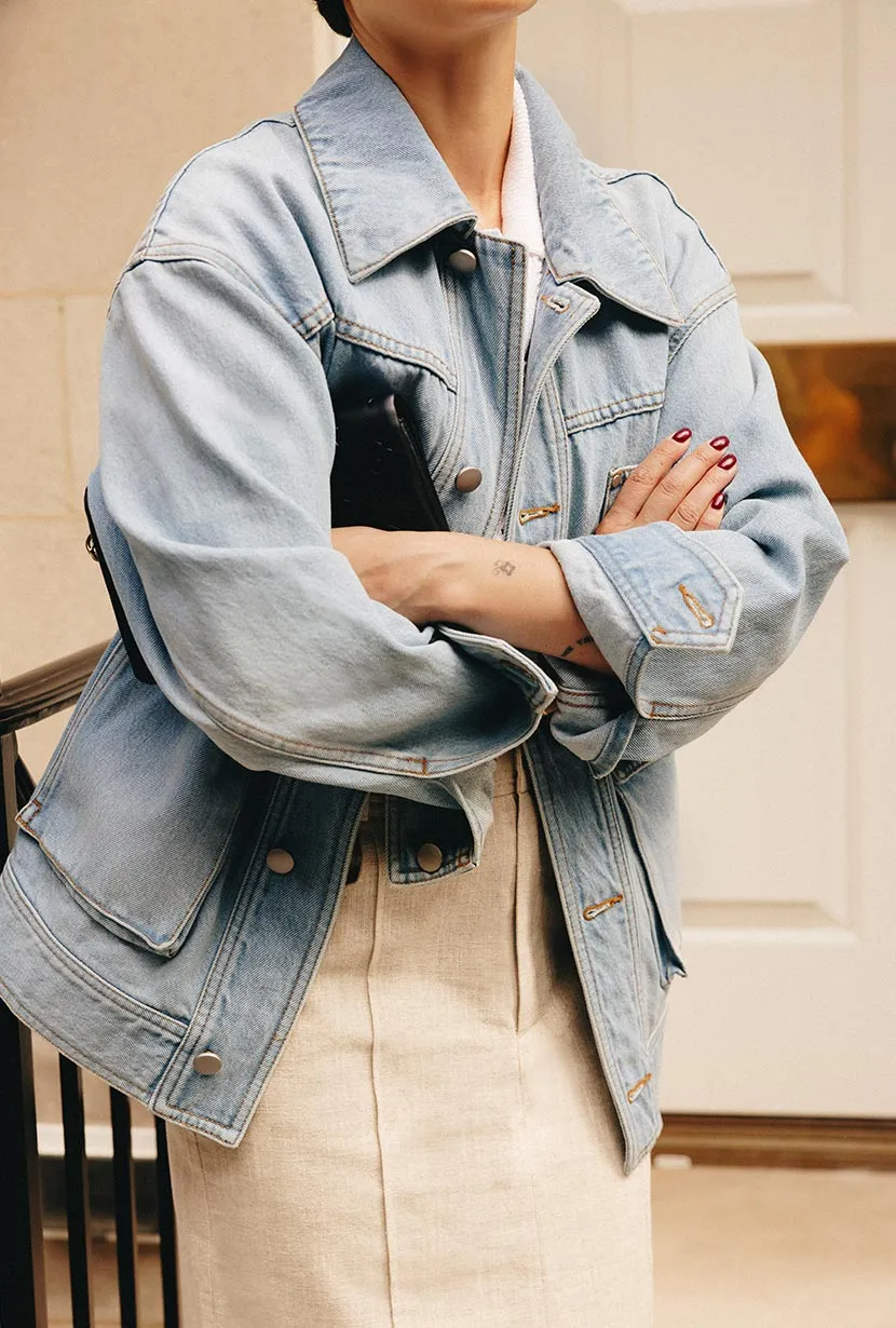 Ultra Compact Packing Design Moxie Denim Jacket - Light Indigo