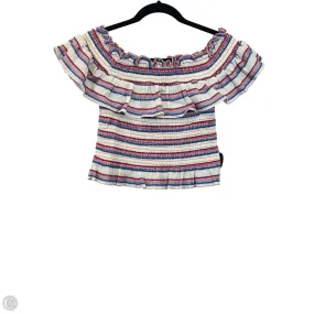 Casual Essentials Wear SkinFriendlyFibers Top Short Sleeve Designer By Parker In Blue & Red & White, Size: S