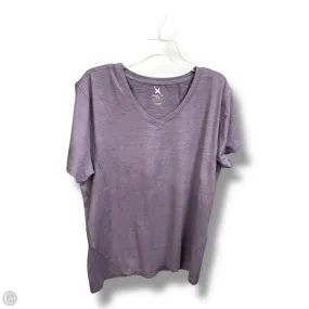 Soft Cotton Blend Minimalist Collar Athletic Top Short Sleeve By Clothes Mentor In Purple, Size: 2x