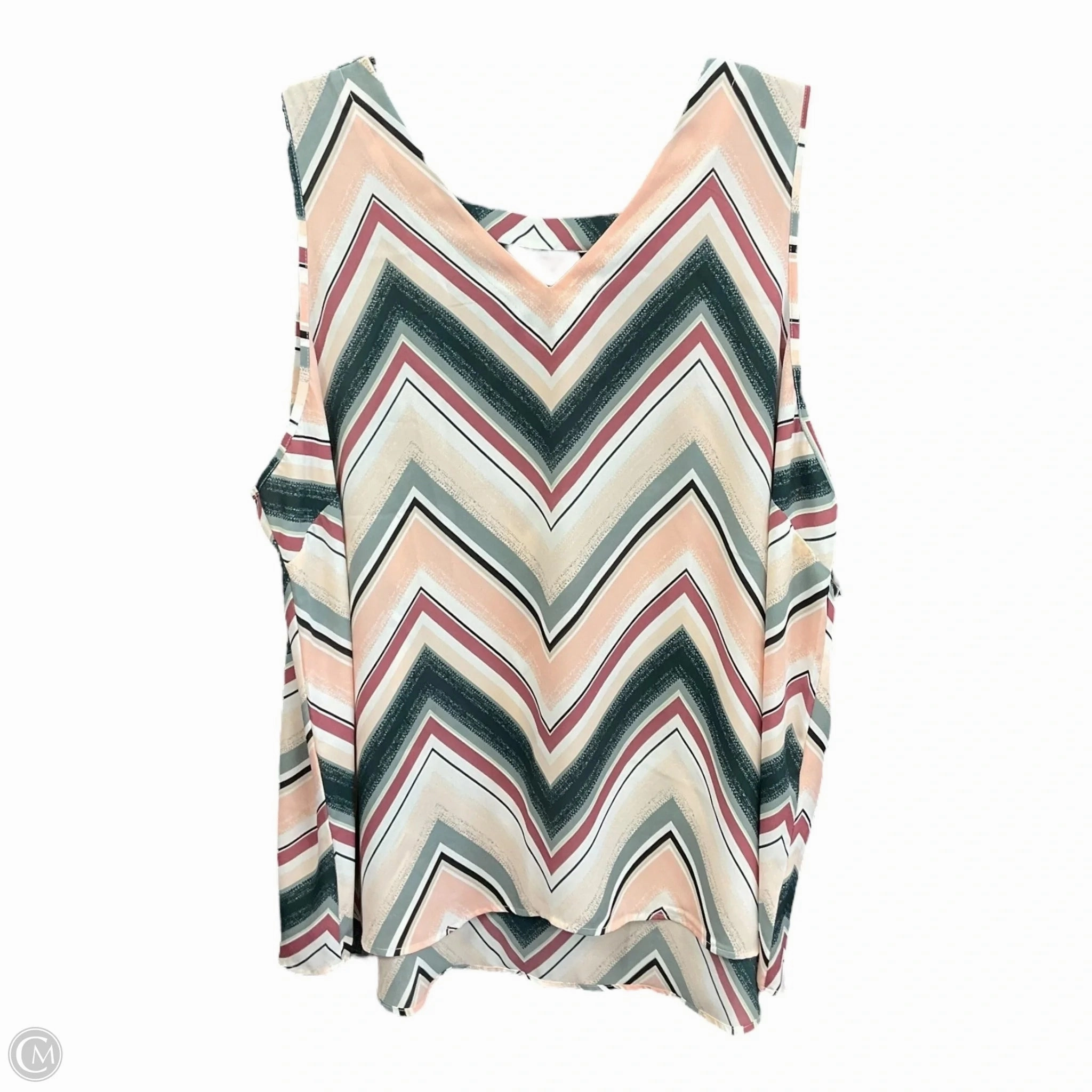 Double Needle Stitching Top Sleeveless By Maurices In Multi-colored, Size: 2x