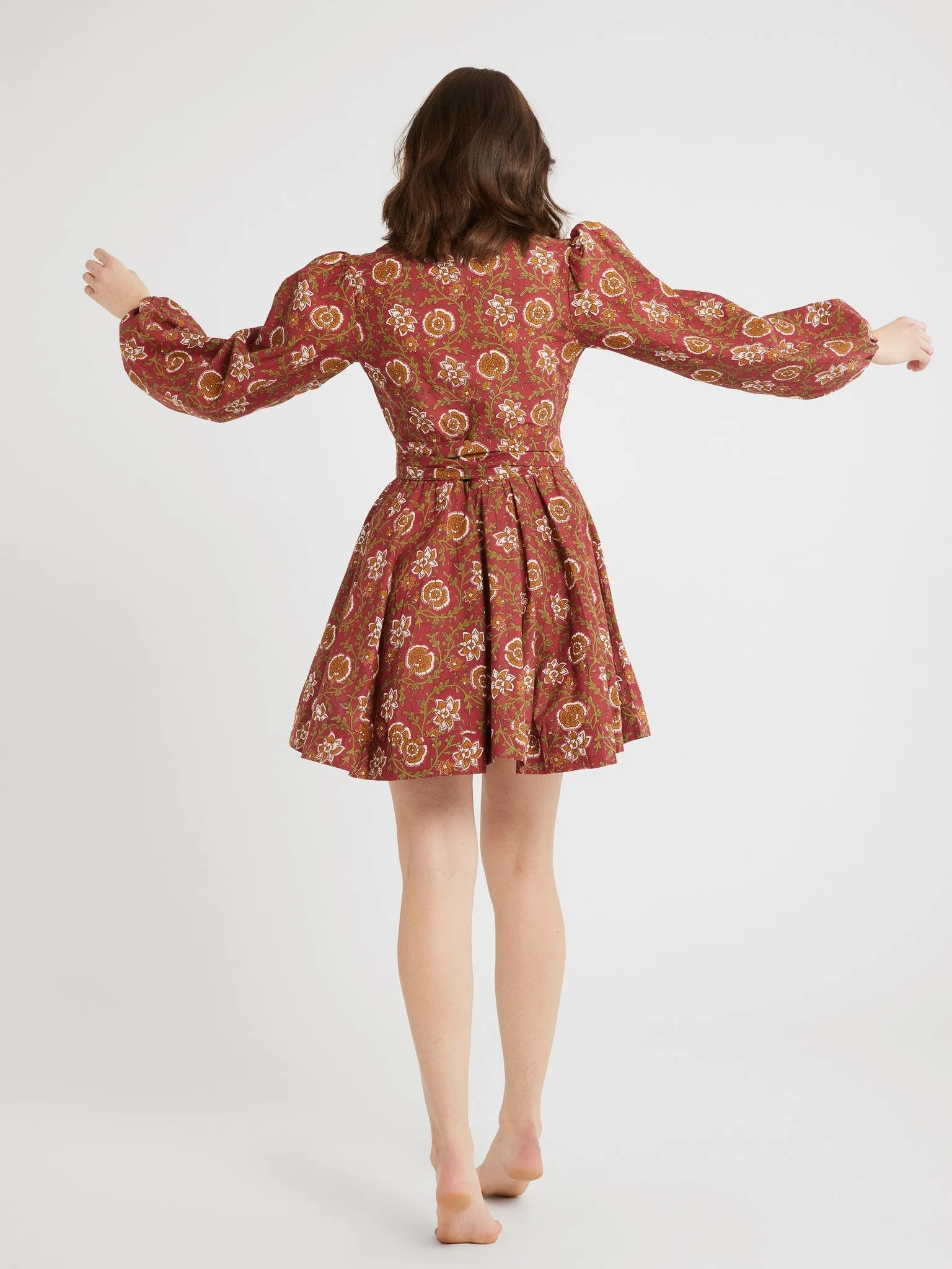 Nan Wrap Dress in Cinnabar Flattering Lines Breathable Design