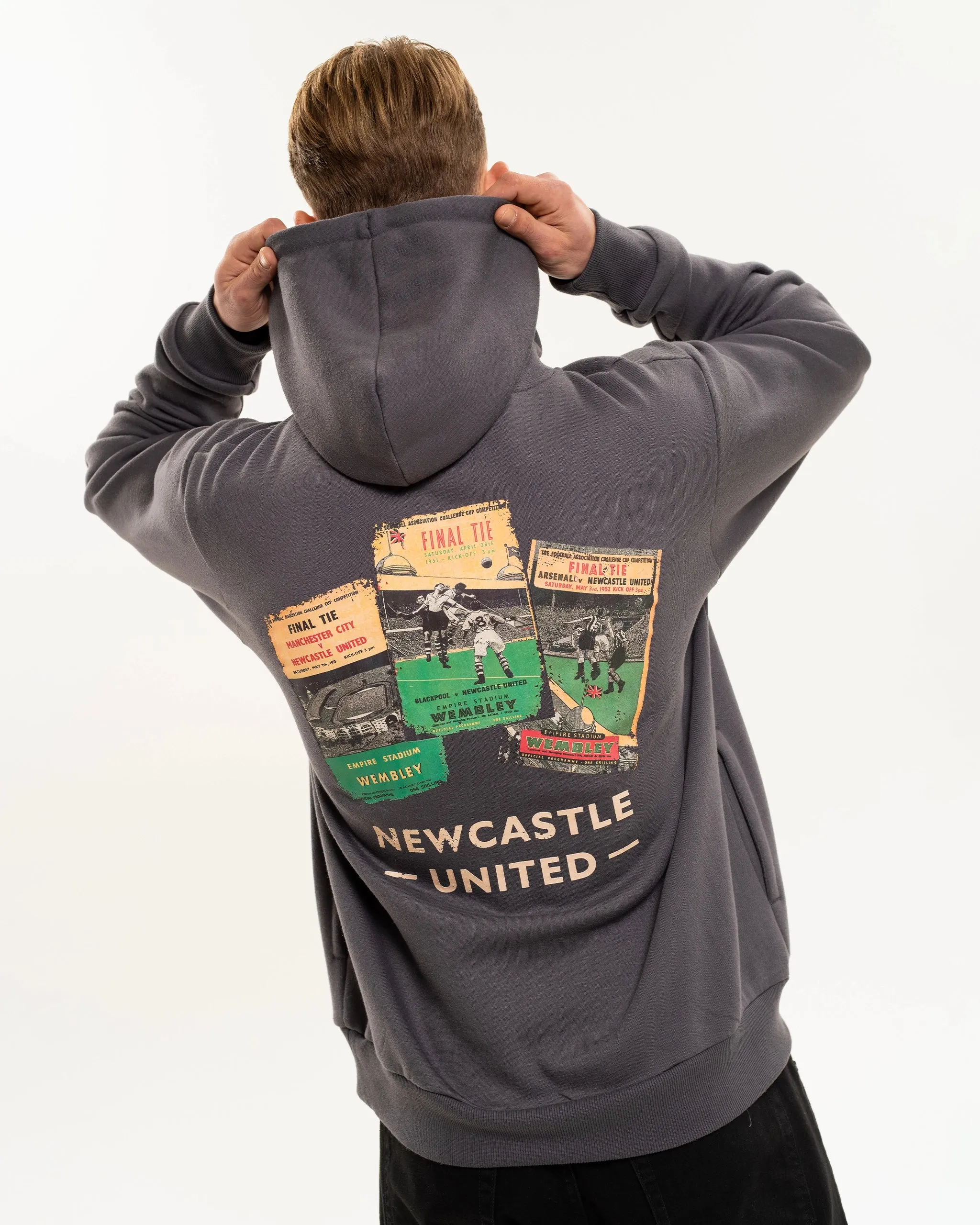 Functional Style Newcastle United 1950's Cup Final Programmes Hoodie
