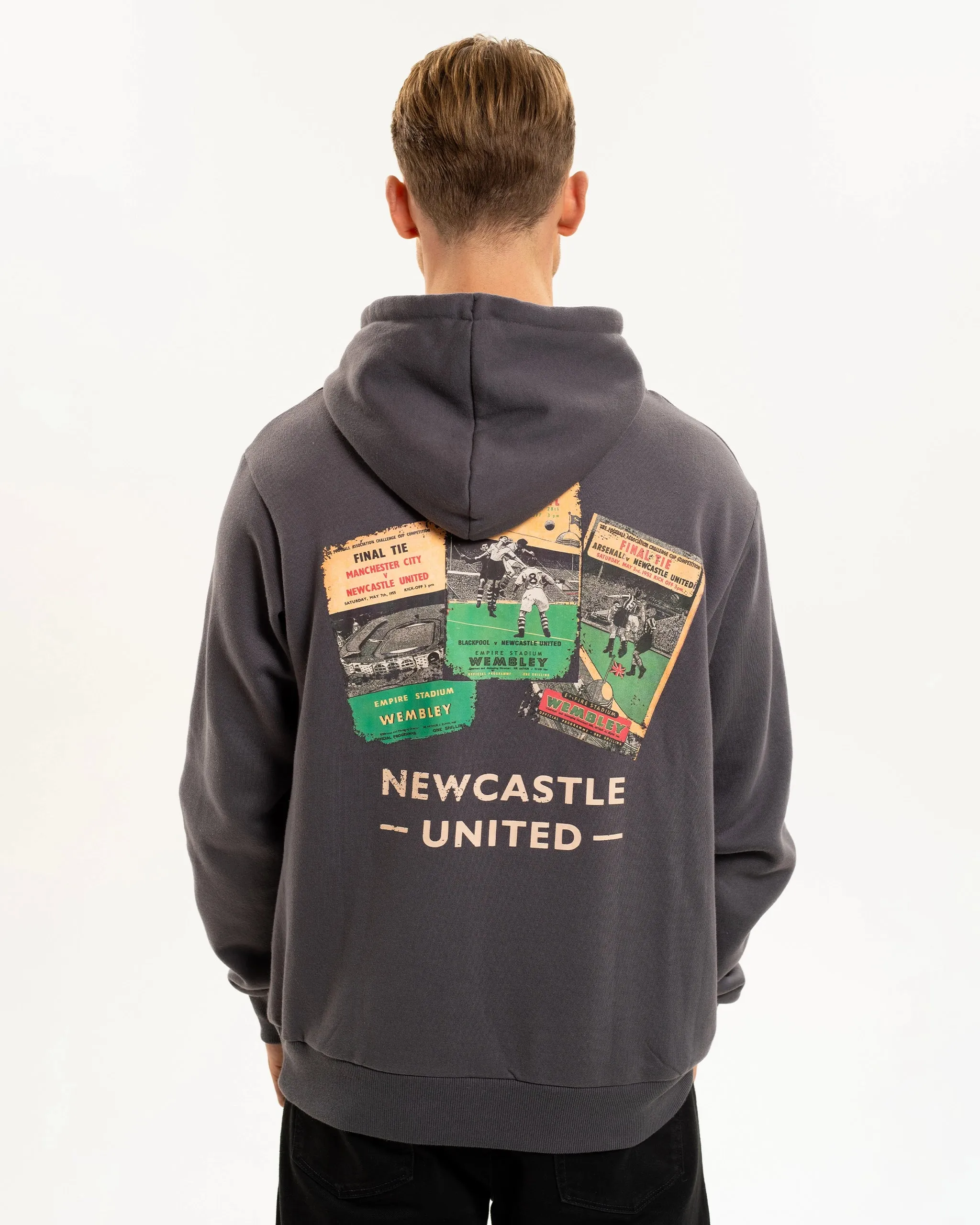 Newcastle United 1950's Cup Final Programmes Hoodie Light Knit Versatile Look