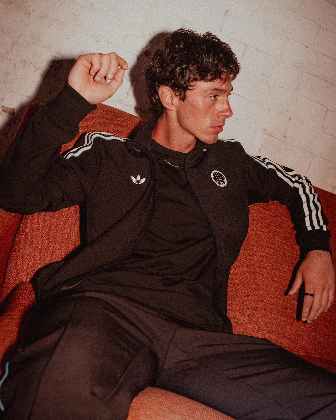 Newcastle United adidas 25/26 Terrace Icons Track Top Flexible Cuffs Travel Light Fit