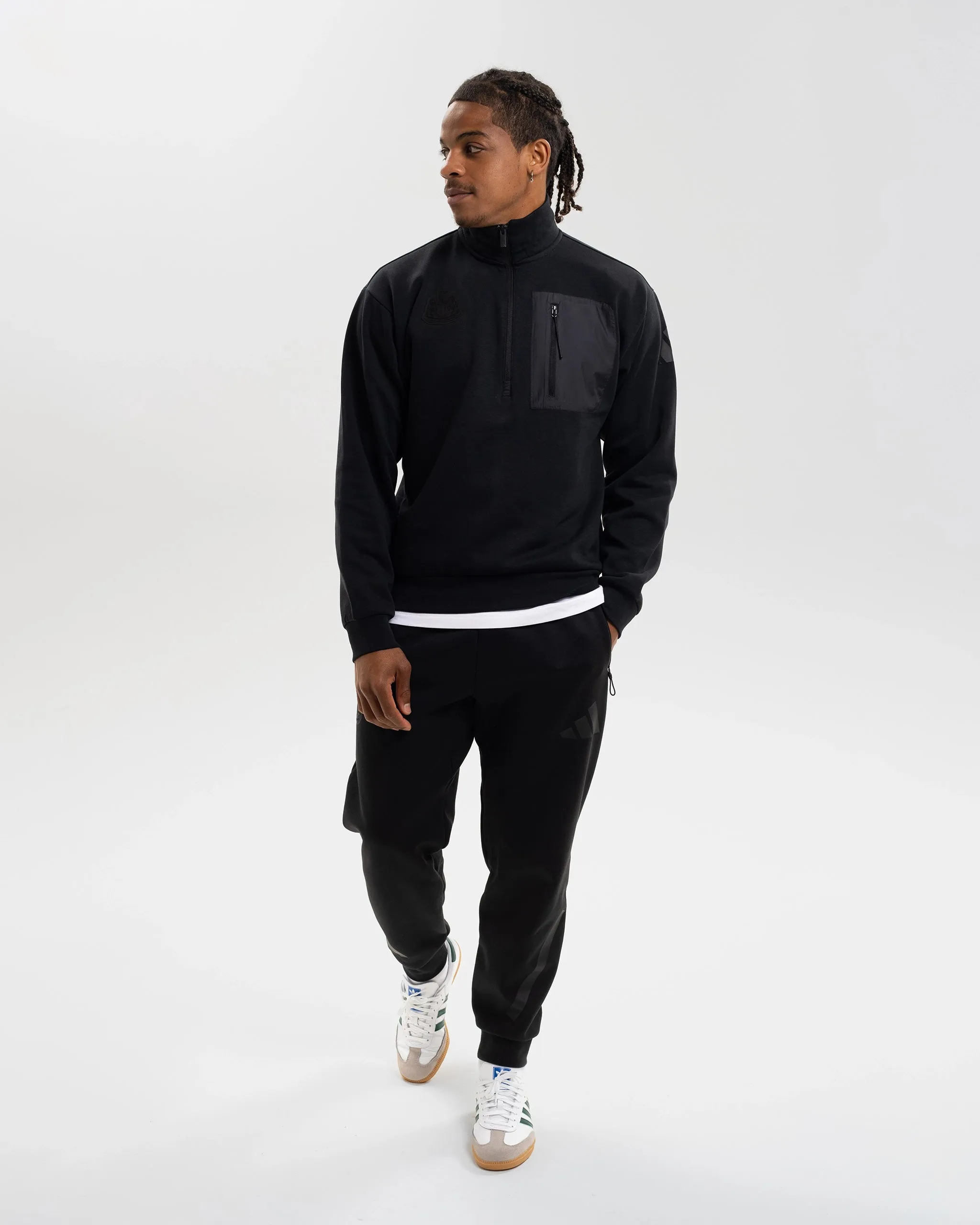 Newcastle United adidas Men's Black Sweatshirt Chilly Days Wear Warm and Snuggly