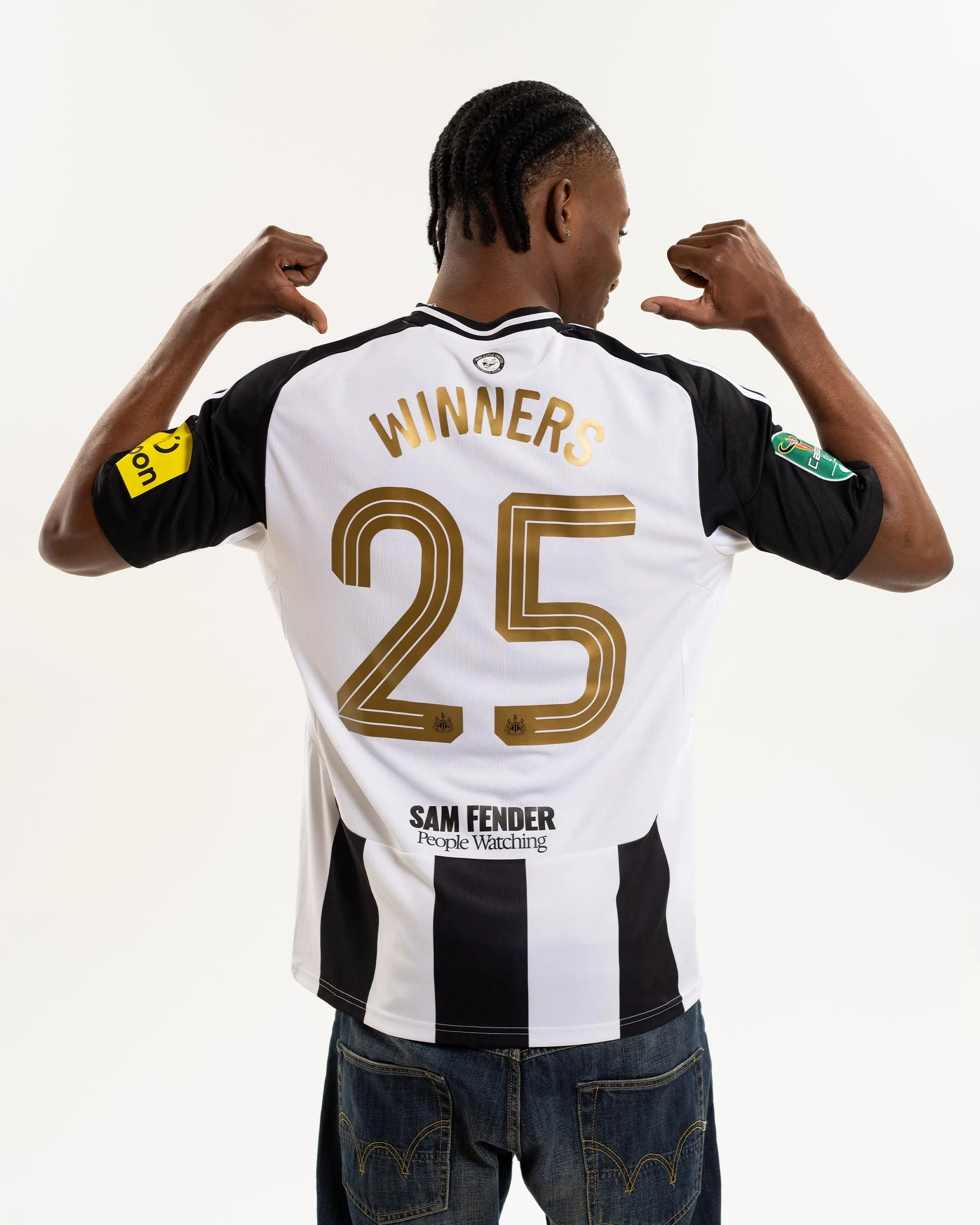 Newcastle United adidas Men's Carabao Cup 2025 Winners Shirt Easy and Relaxed Stone Wash Process