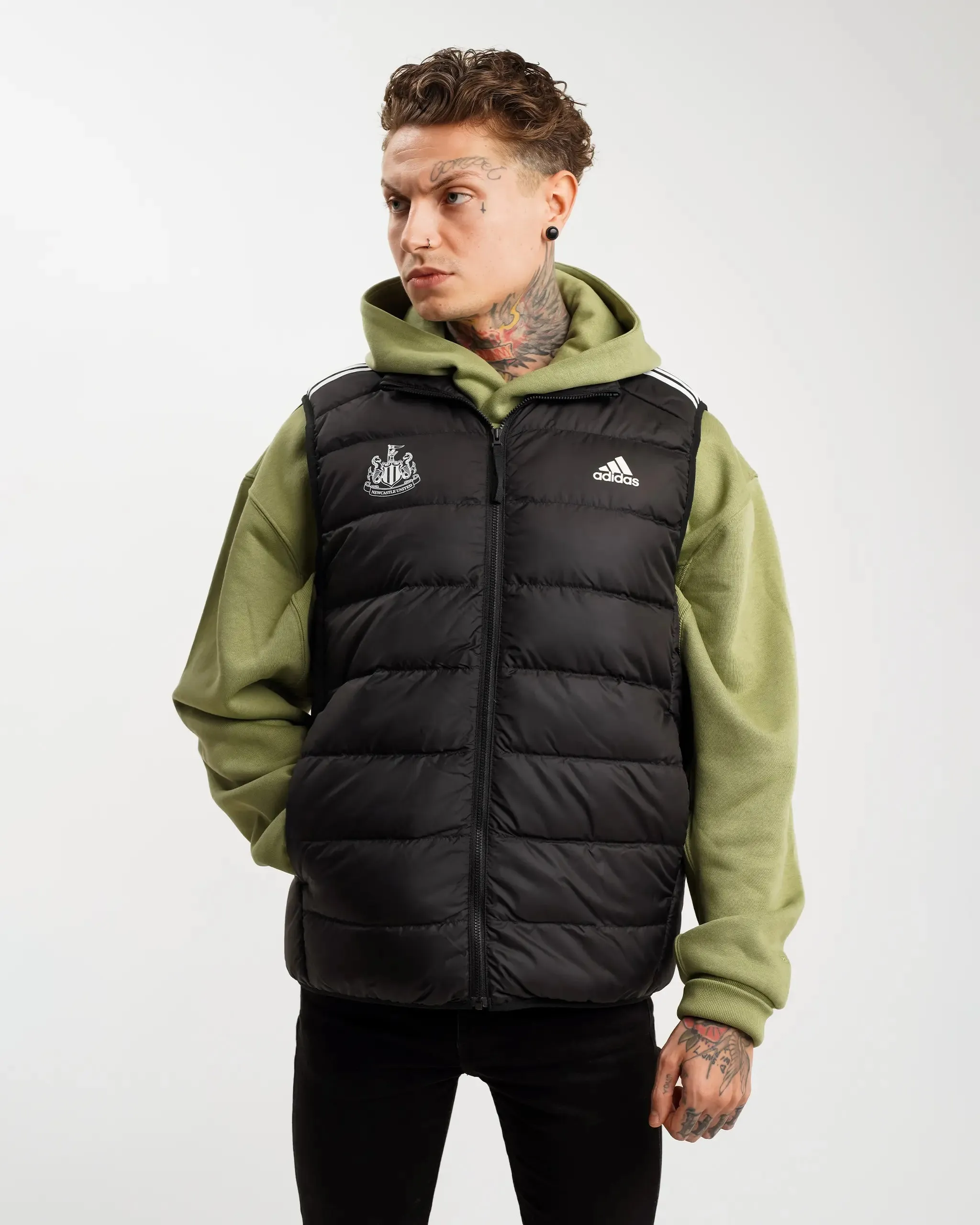 Elegant Evening Double Stitch Reinforcement Newcastle United adidas Men's Essentials 3S Light Down Vest