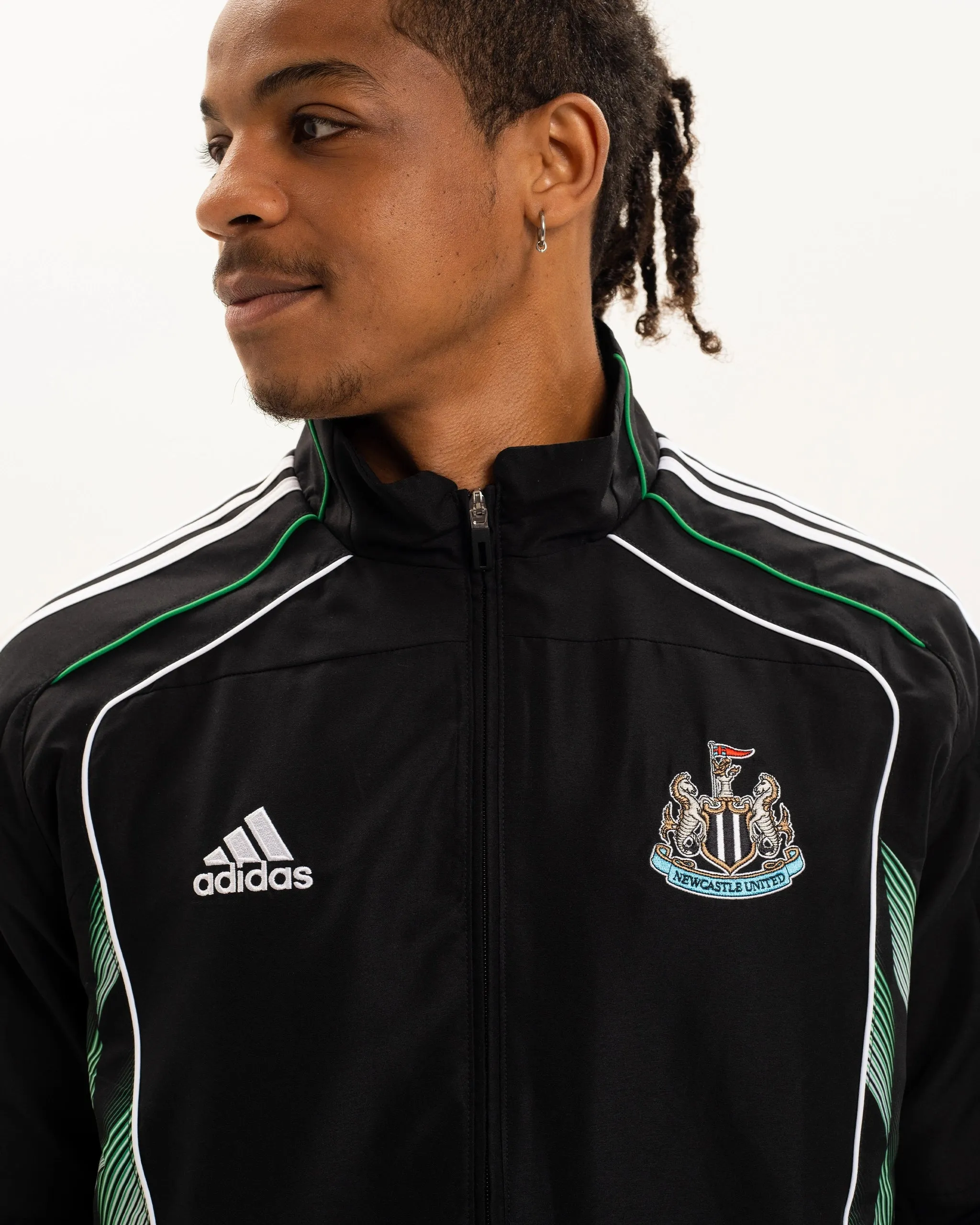 Newcastle United adidas Men's Urban Purist Black Track Top Non Bulky Design Clean Fit Design