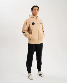Newcastle United adidas Men's Z.N.E. Beige Full Zip Hoodie Quick Comfort Design Snug Layers
