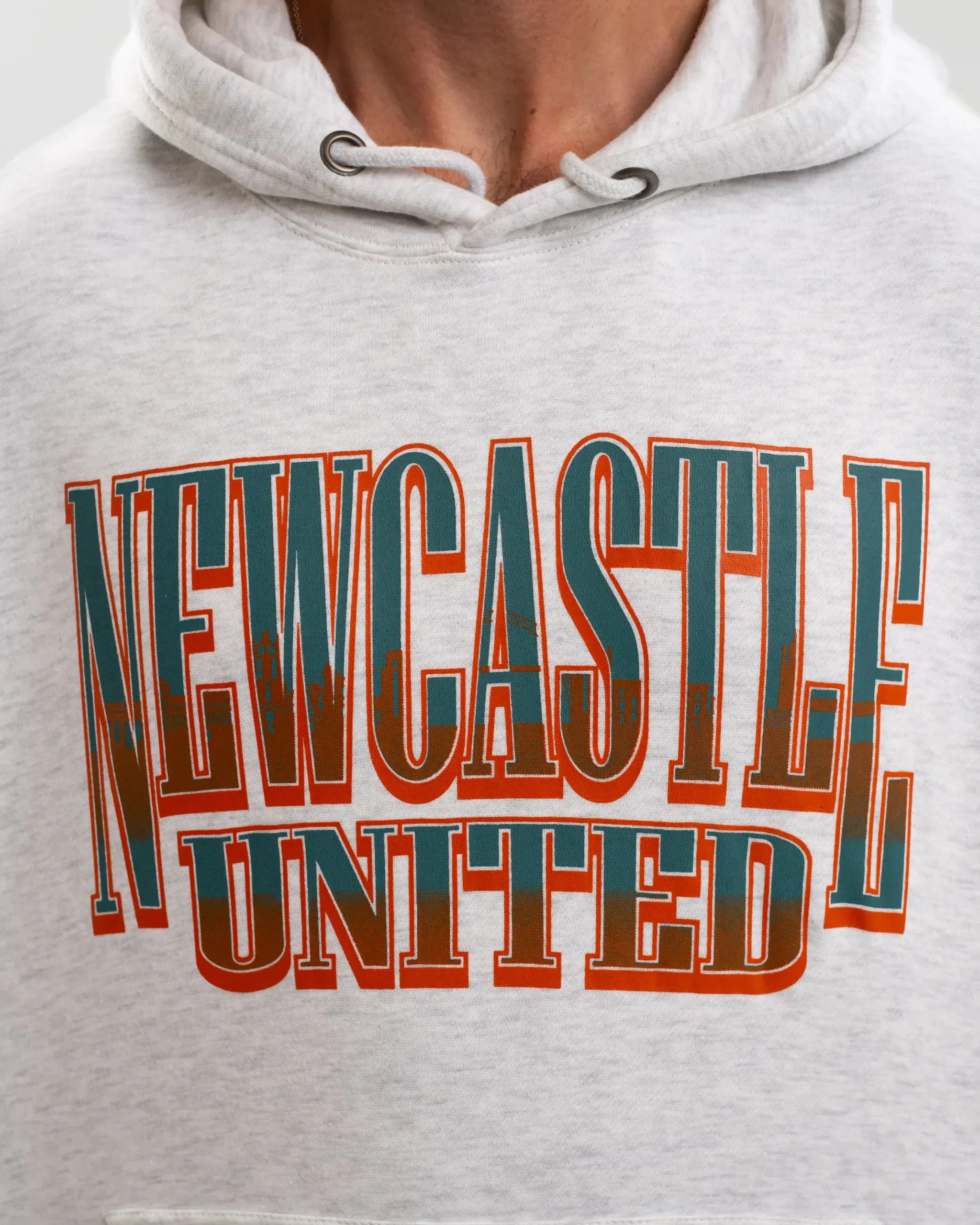 Chill Style Layered Must-Have Newcastle United Grey Graphic Hoodie