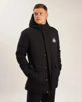 Polished Casual Newcastle United Men's Black Long Line Padded Jacket (Stadio)