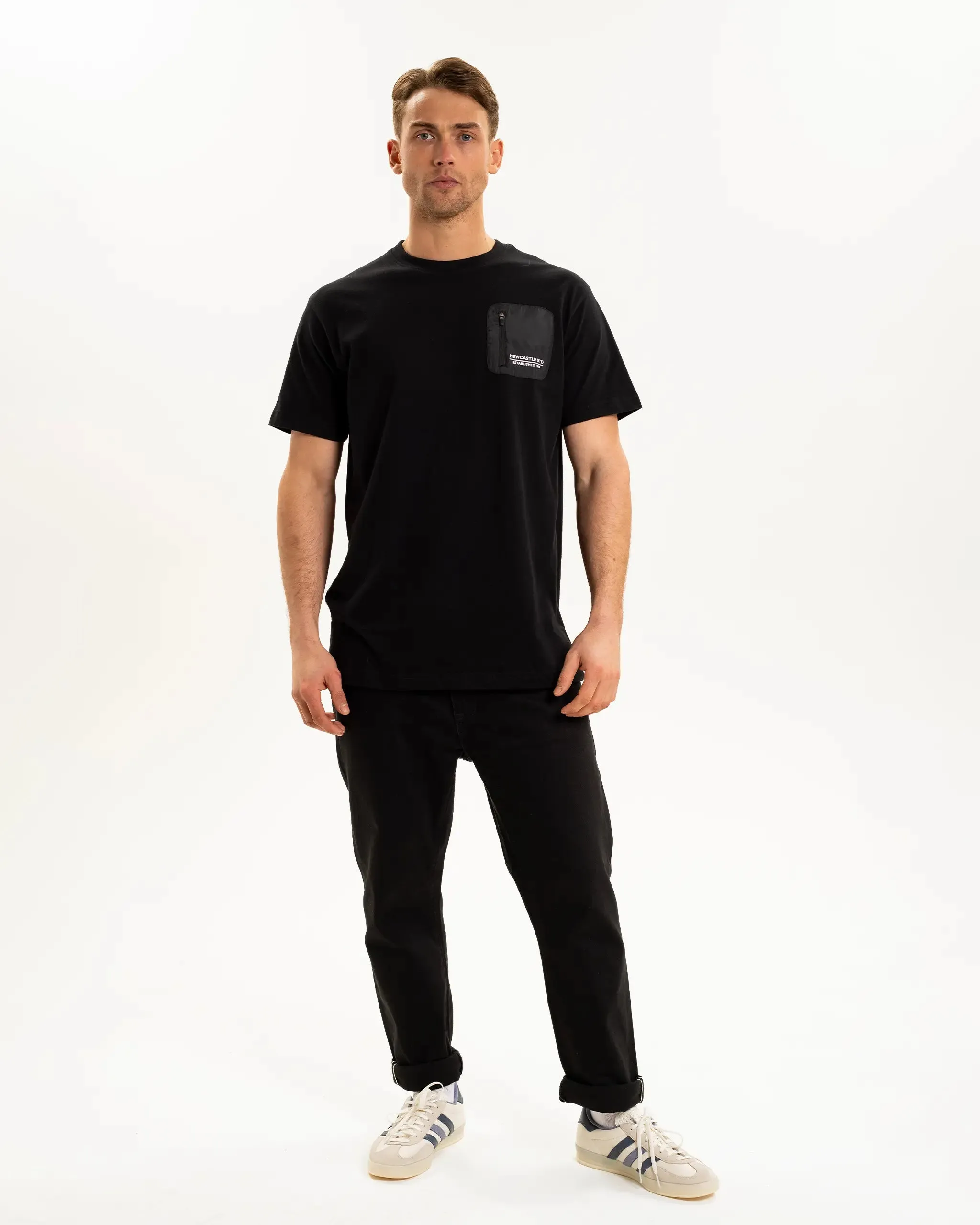 Newcastle United Men's Black Pocket Detailed T-Shirt Teenager coolness TearResistant Fabric