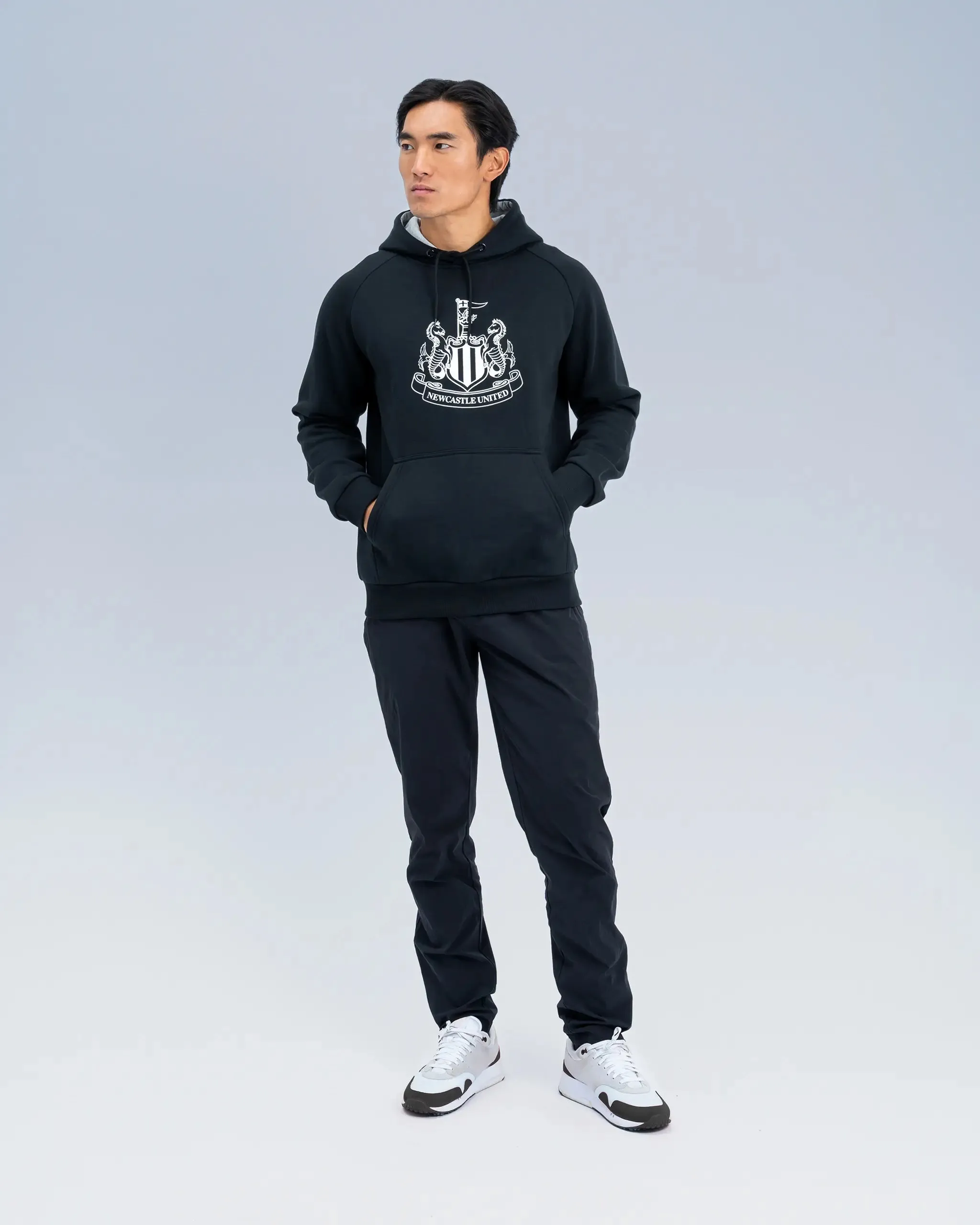 Newcastle United Men's Black Raglan Hoodie Fashion Ready
