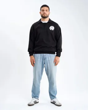 Newcastle United Men's Black Retro Cotton Drill Top Cozy Comfort