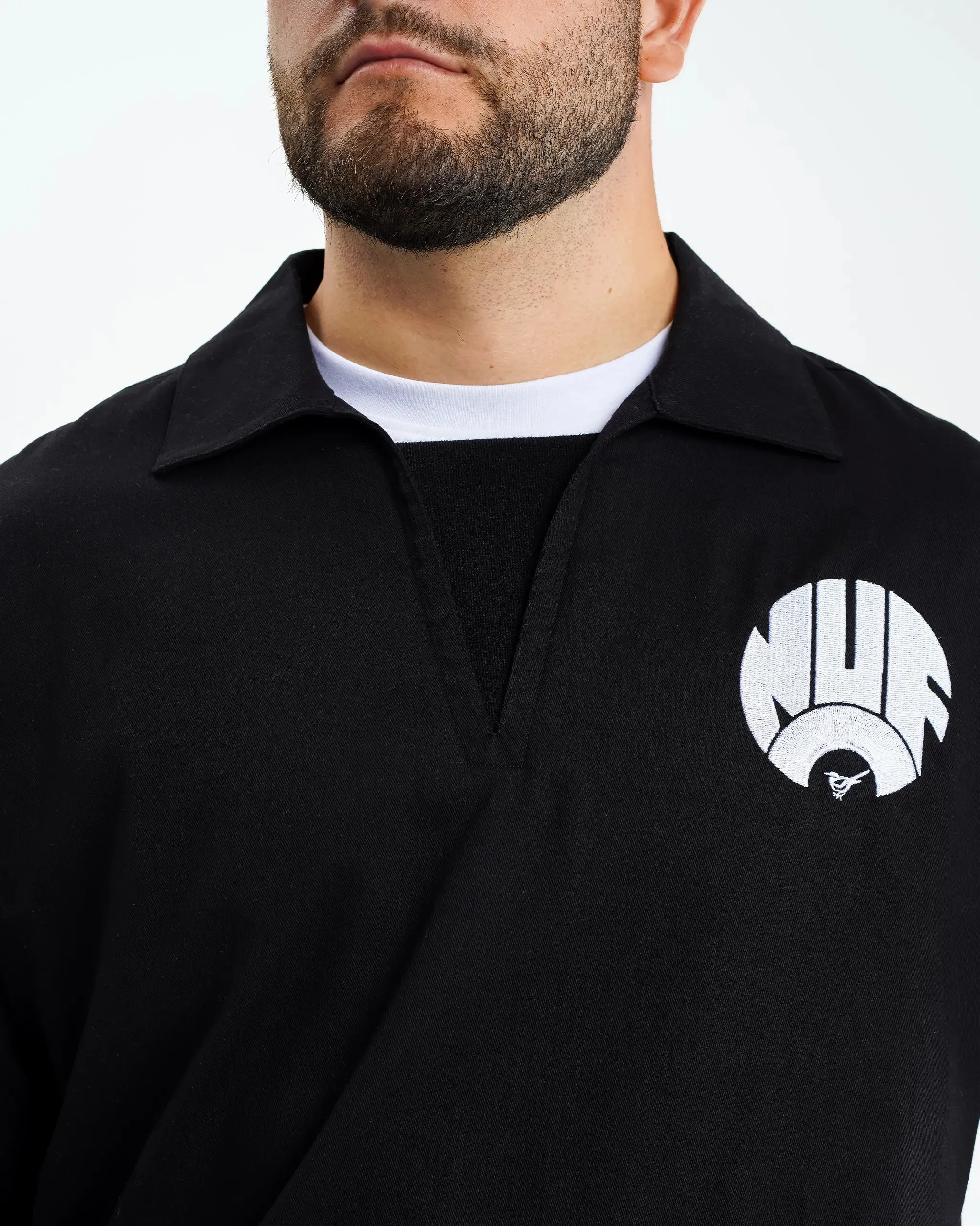 Newcastle United Men's Black Retro Cotton Drill Top WindResistant Coating Anti Pilling Fabric
