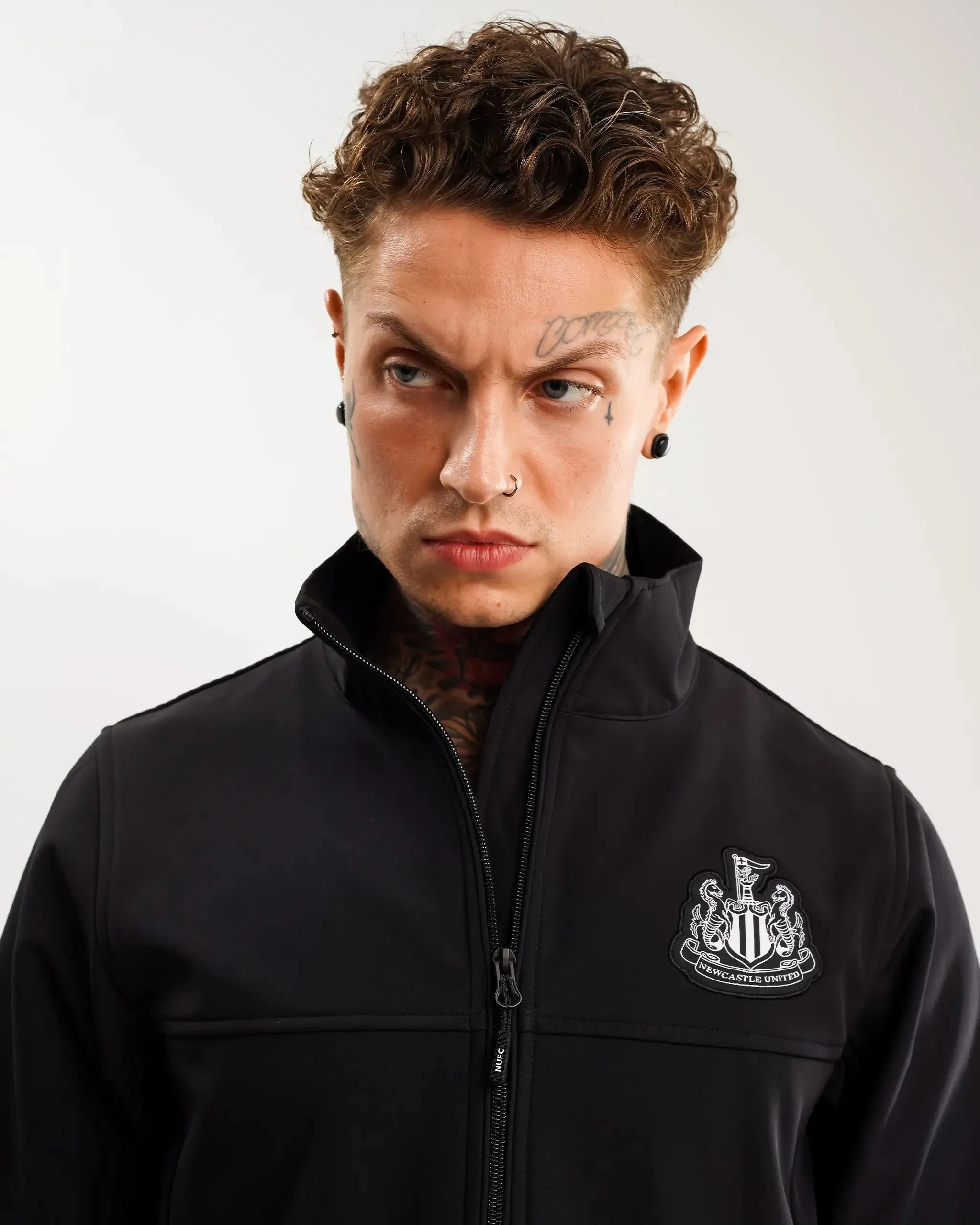 Newcastle United Men's Black Softshell Jacket Mid Season Wear