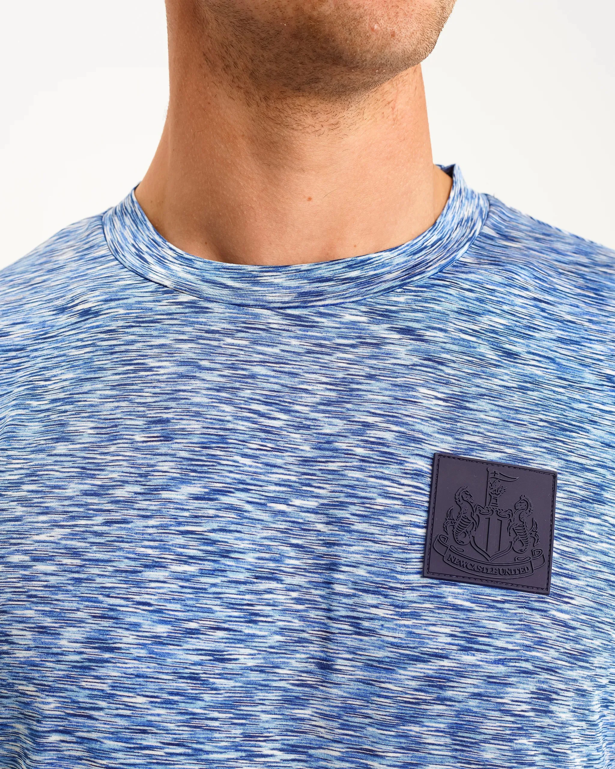 Long Sleeve Newcastle United Men's Blue Spacedye Tee