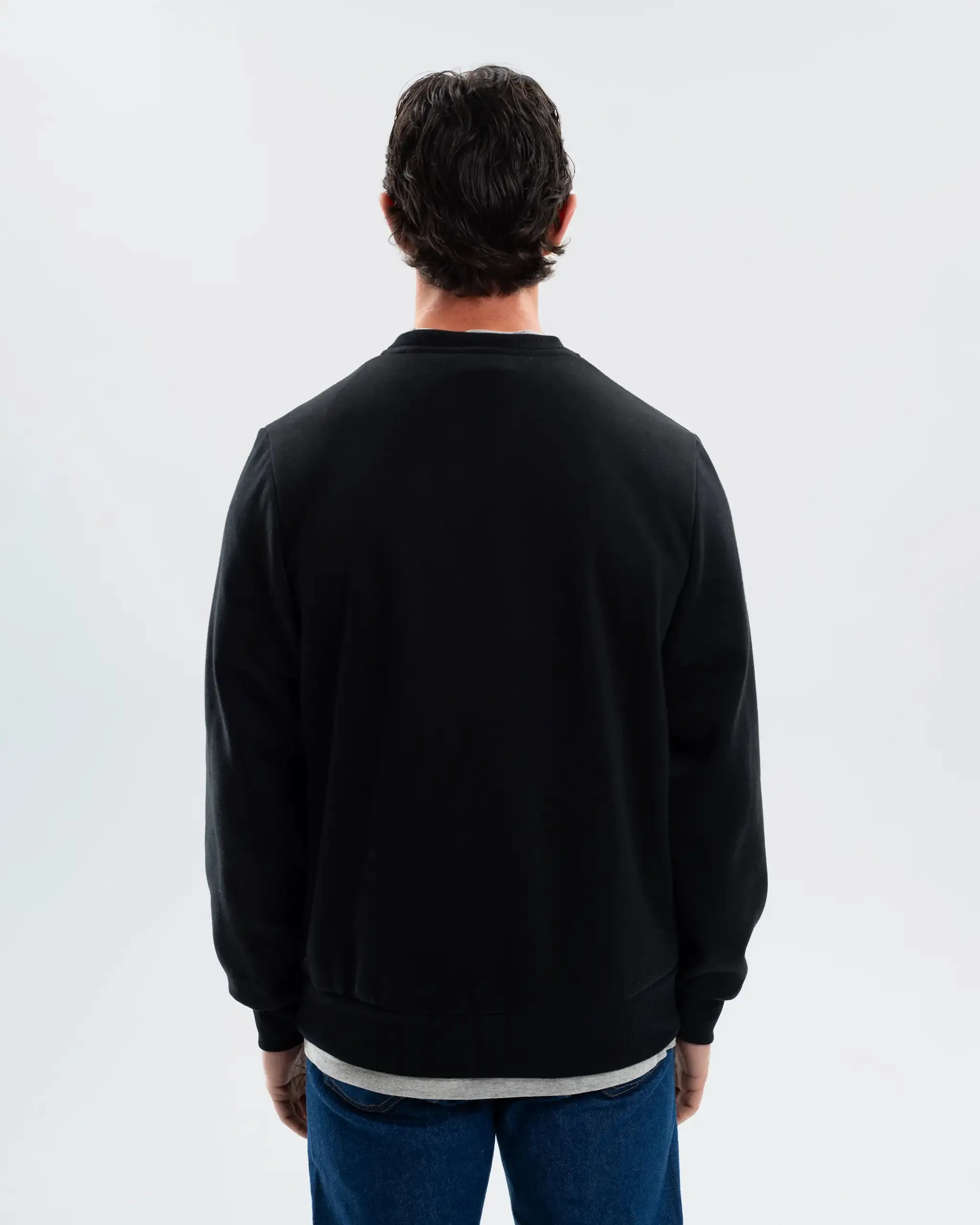Sleek Movement Newcastle United Men's Essentials Range Black Crew Neck Sweater